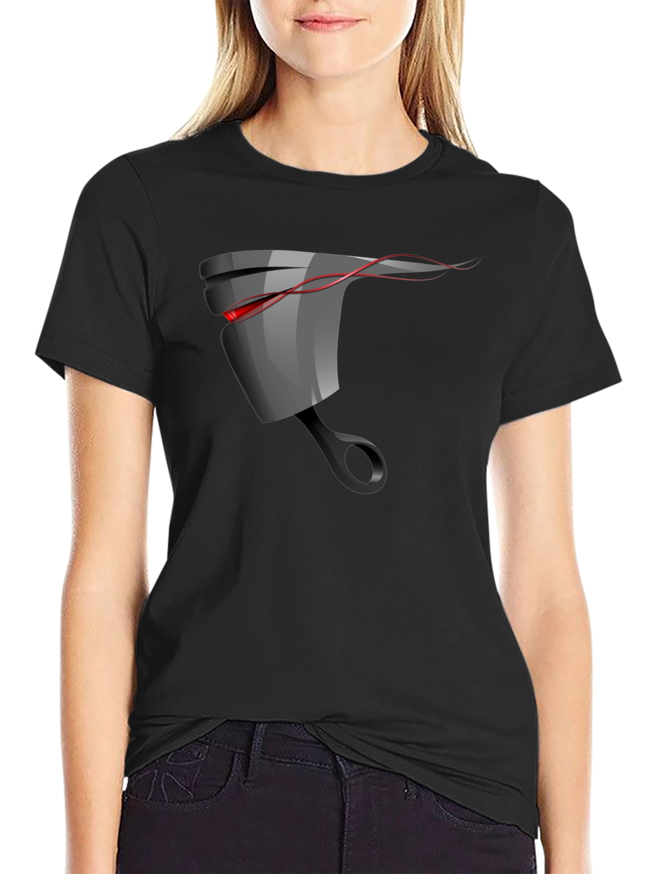 Black Men's Black Graphic T-Shirt - Piston Design view 2