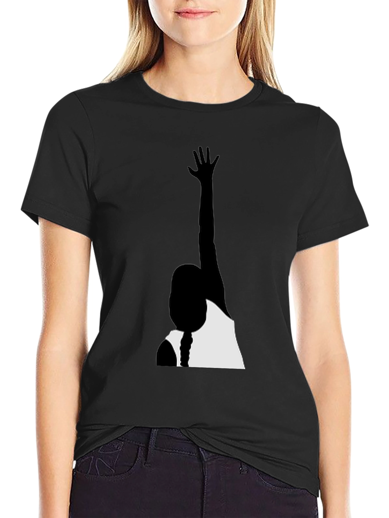 Black Silhouette Graphic Tee - Black Casual Shirt view 2