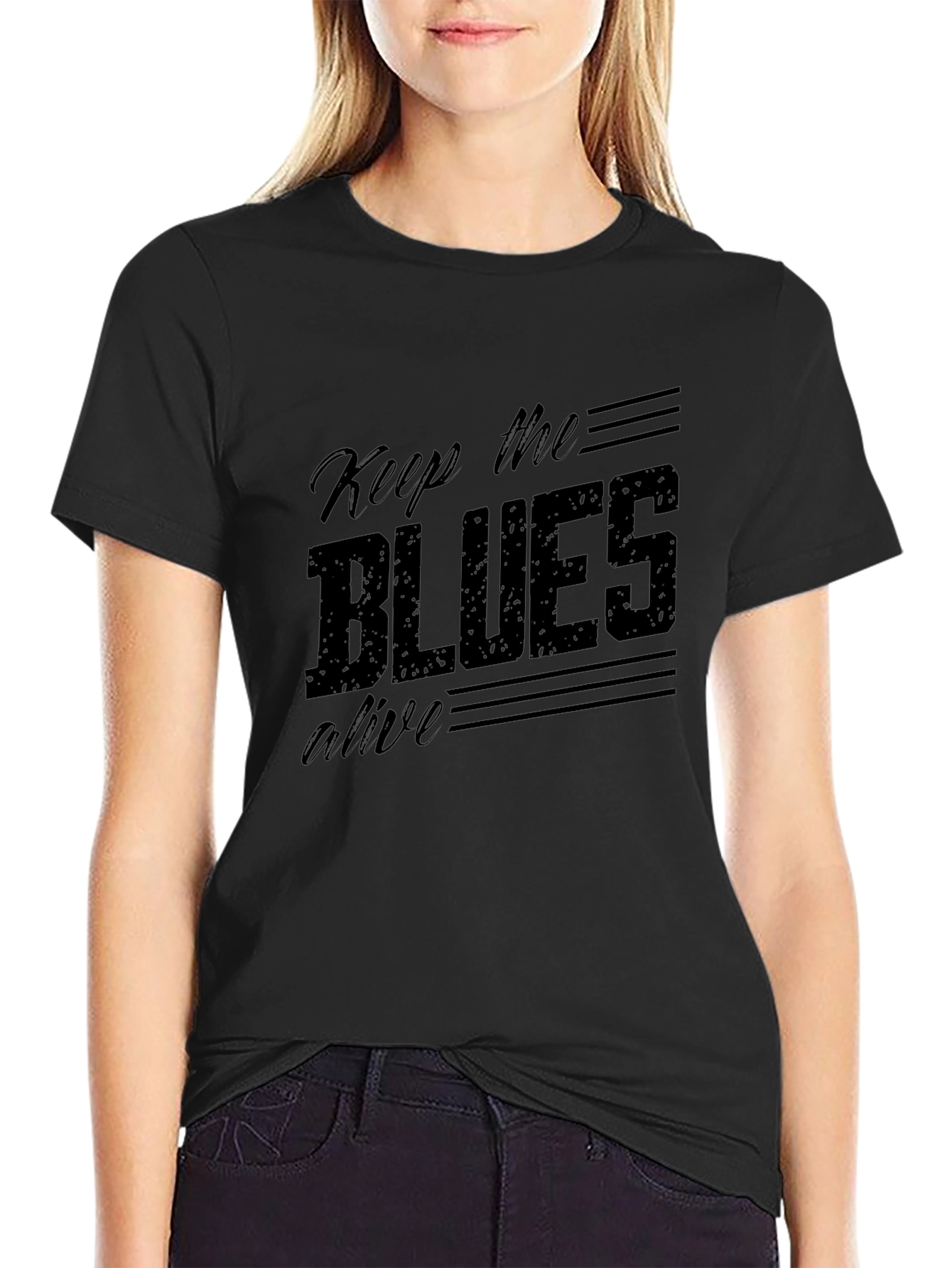 Black Keep the Blues Alive T-Shirt view 2