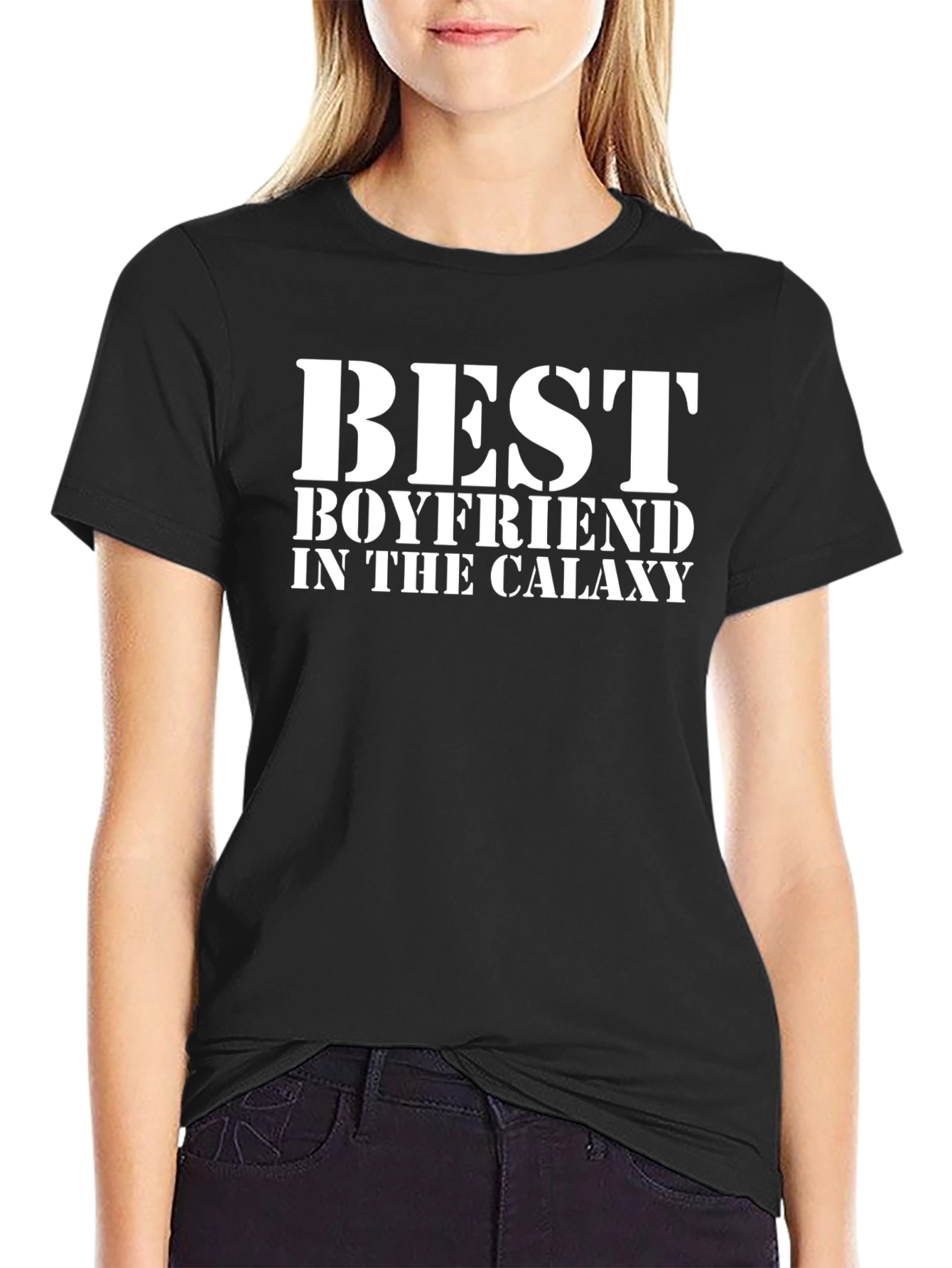 Best Boyfriend in the Galaxy Black T-Shirt - 2