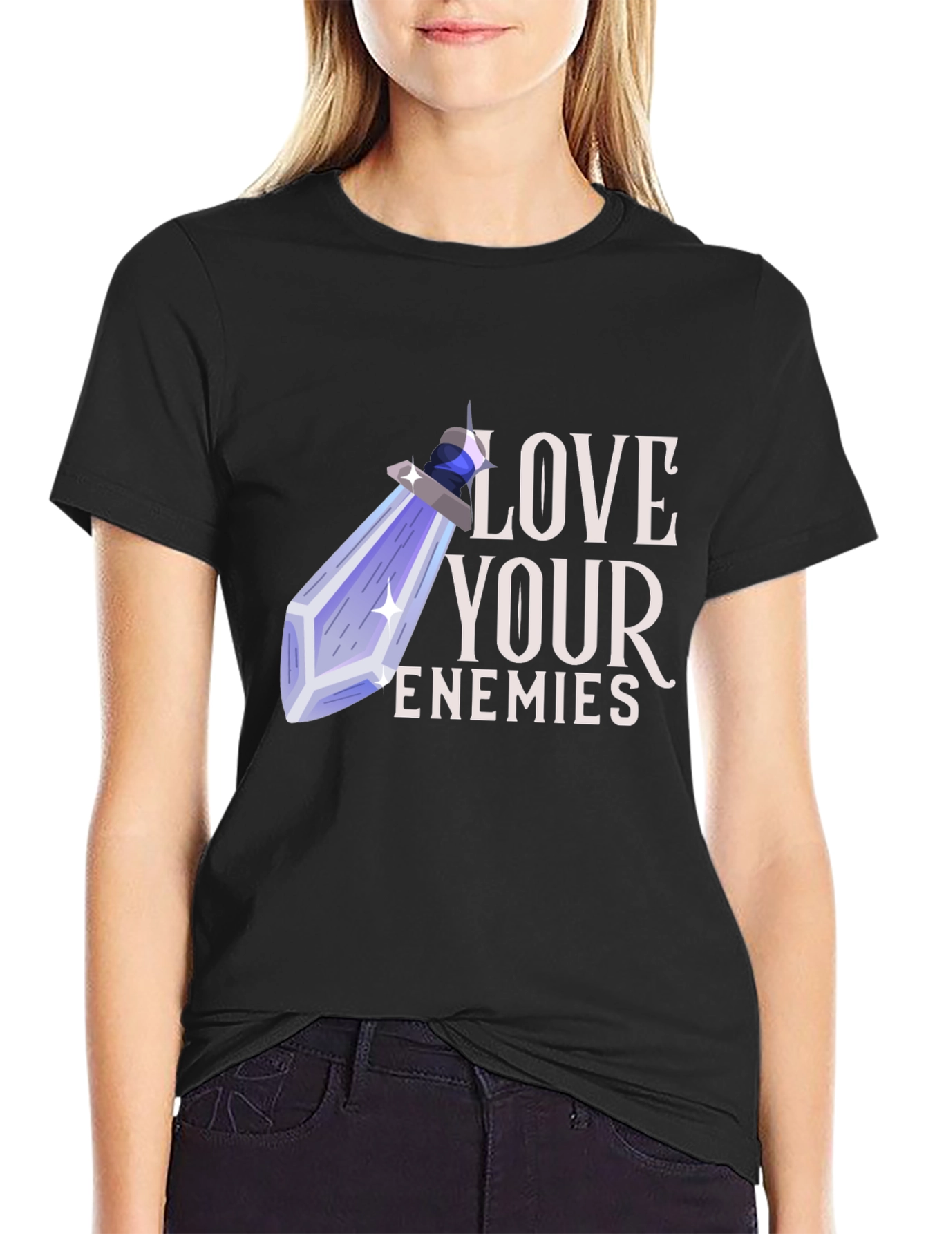 Black Love Your Enemies Potion Graphic Tee view 2