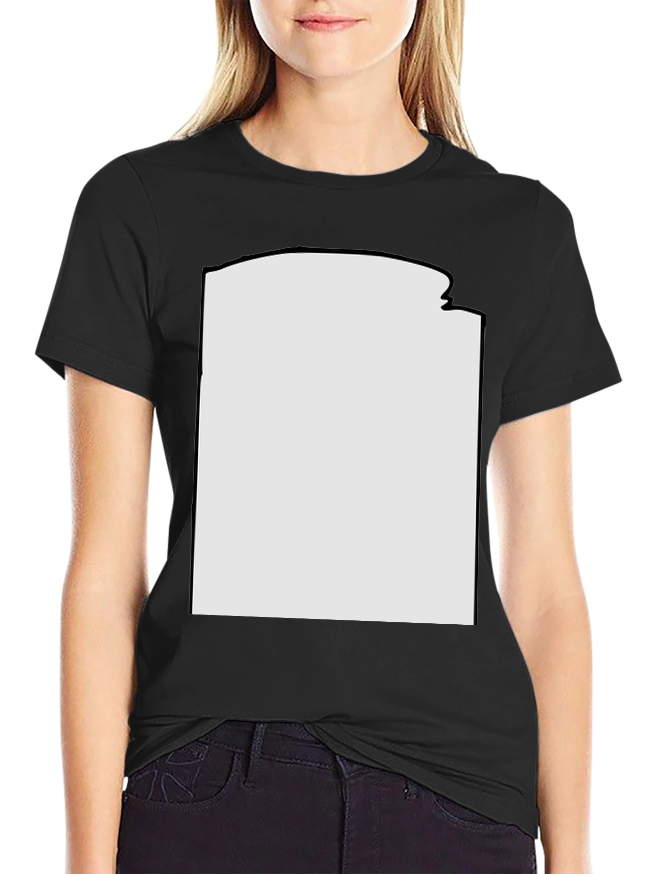 Black Modern Black T-Shirt with Custom Print Area view 2