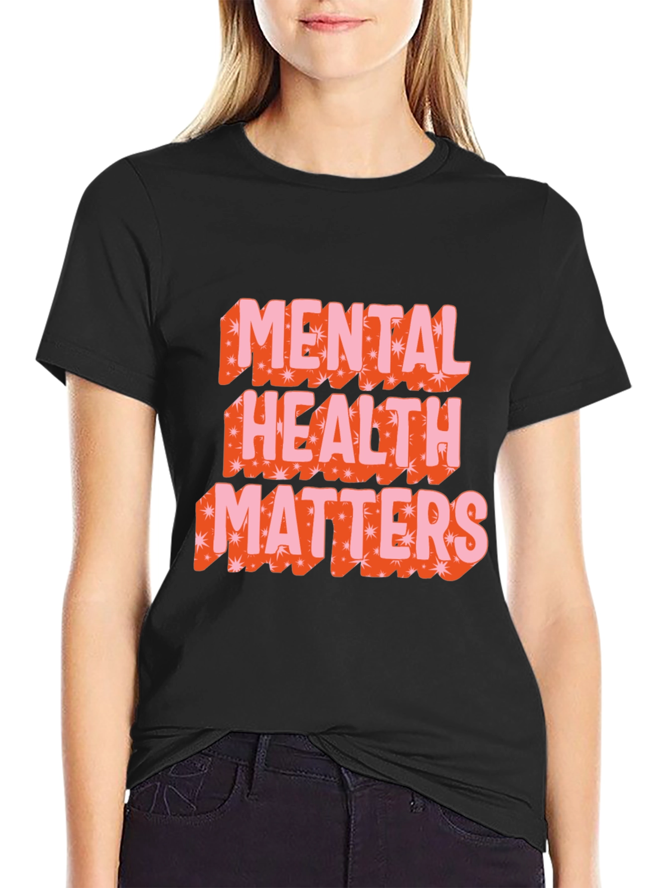 Black Mental Health Matters Graphic Tee - Black view 2