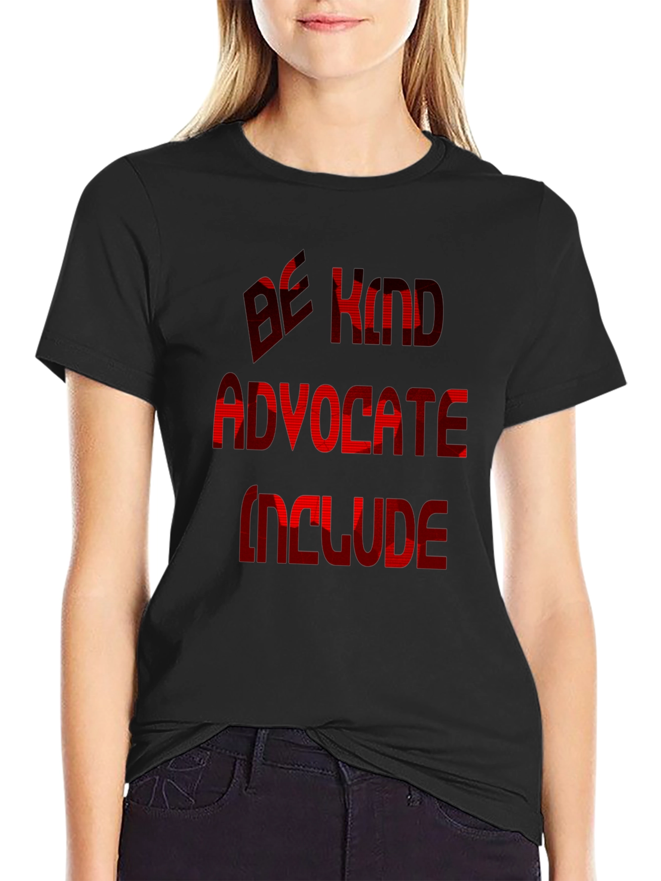 Black Be Kind Advocate Include Black Graphic T-Shirt view 2