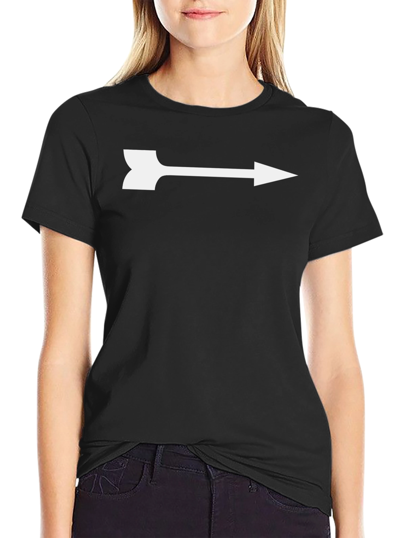 Black Men's Black Arrow Graphic Tee - Modern Casual Style view 2