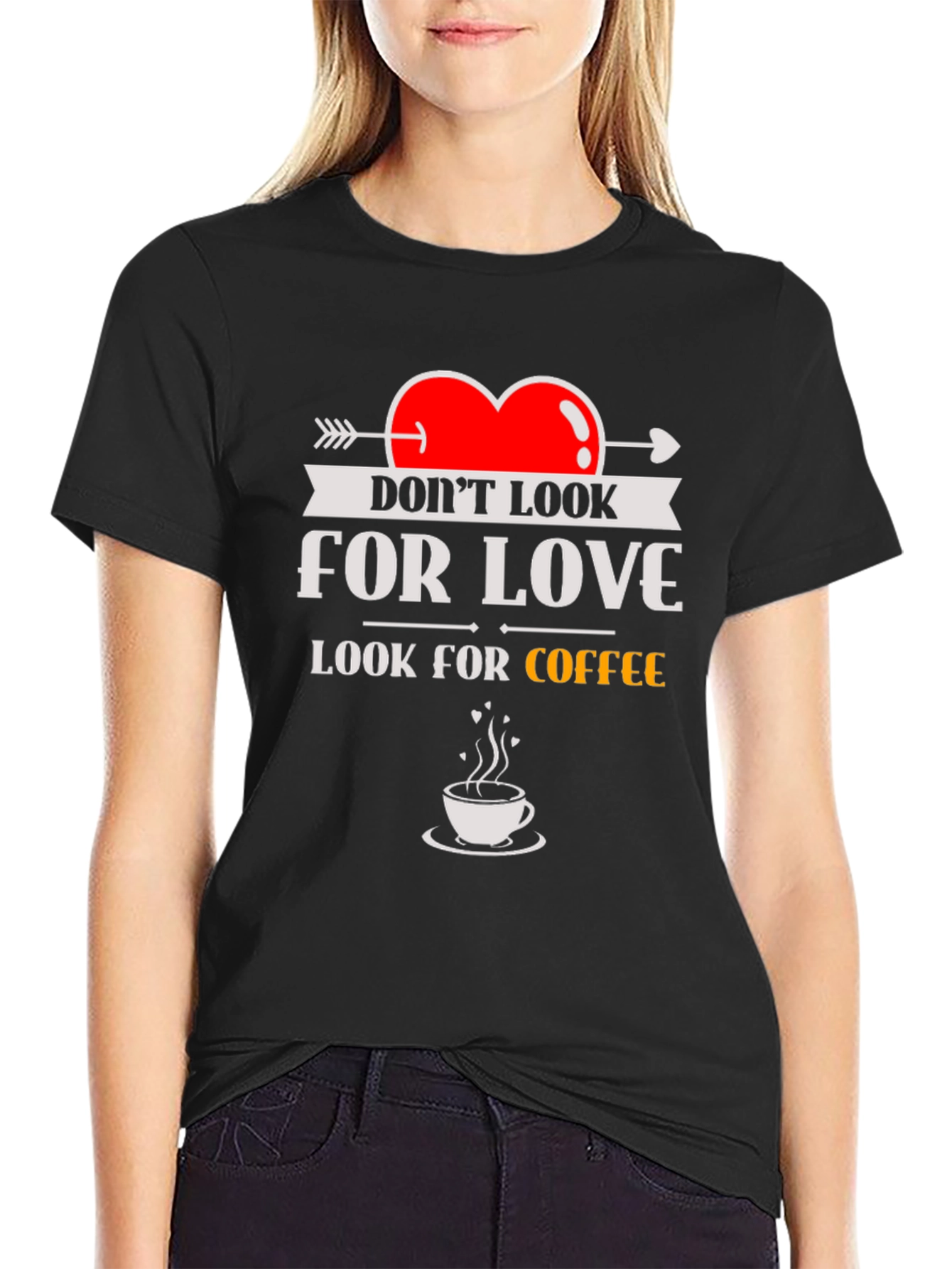 Black Look for Coffee T-Shirt - Funny Novelty Tee view 2