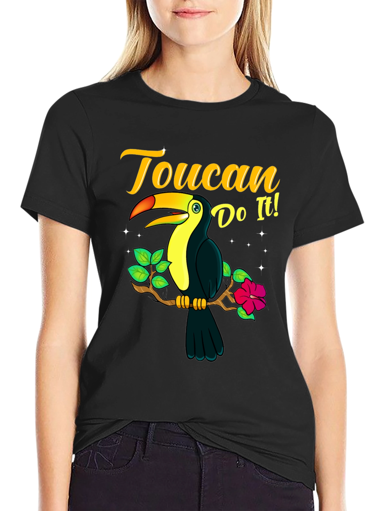 Black Toucan Do It! Graphic T-Shirt view 2