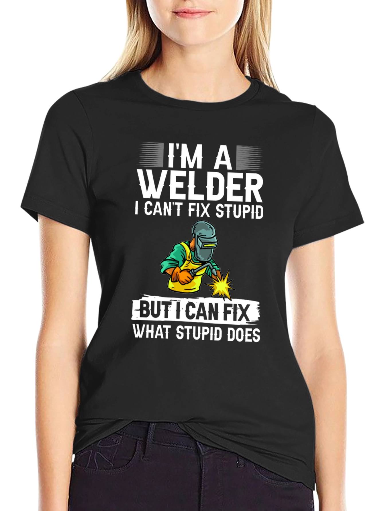 Black I'm A Welder Funny T-Shirt view 2