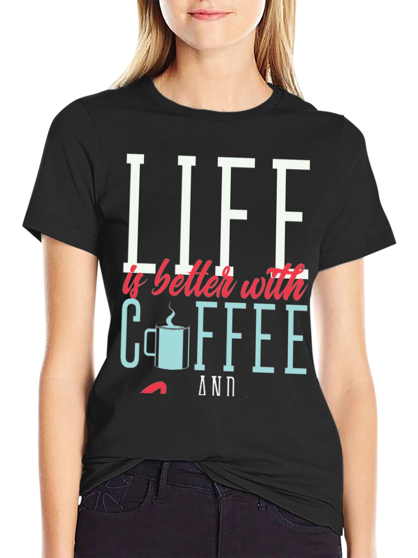 Black Life is Better with Coffee Graphic Tee view 2