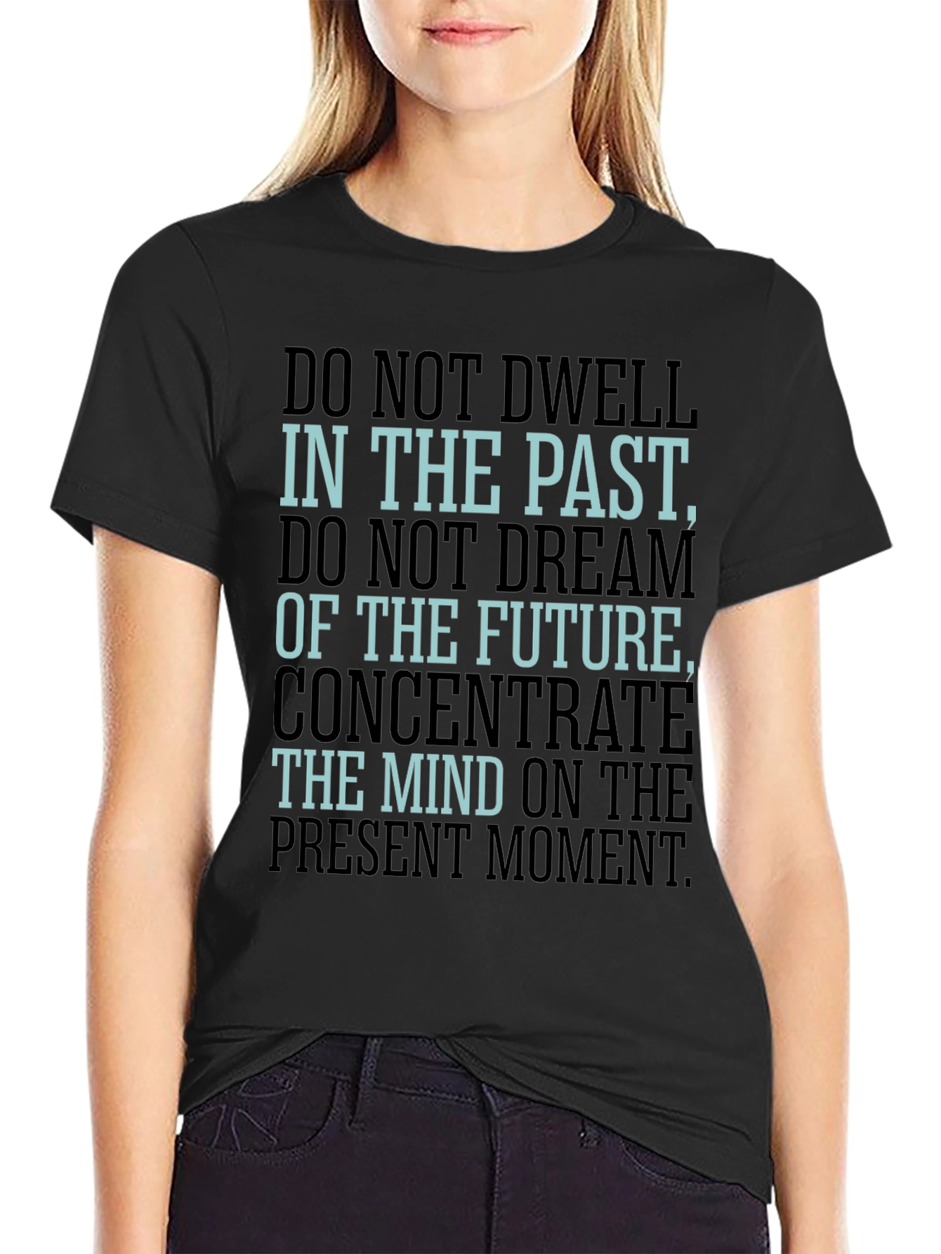 Black Mindful Living Tee: Present Moment Focus view 2