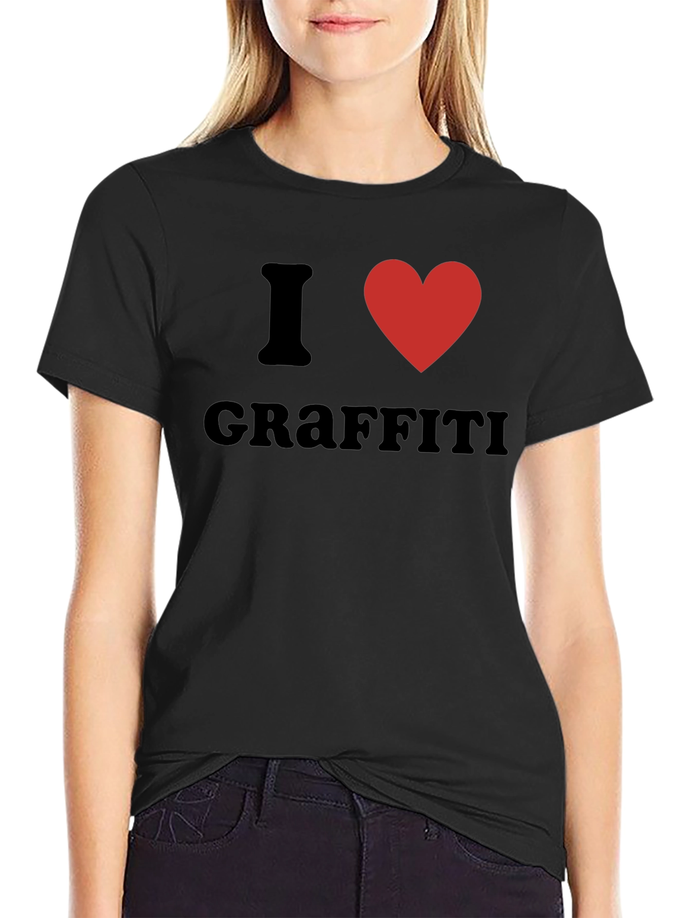 Black I Heart Graffiti Black Tee view 2