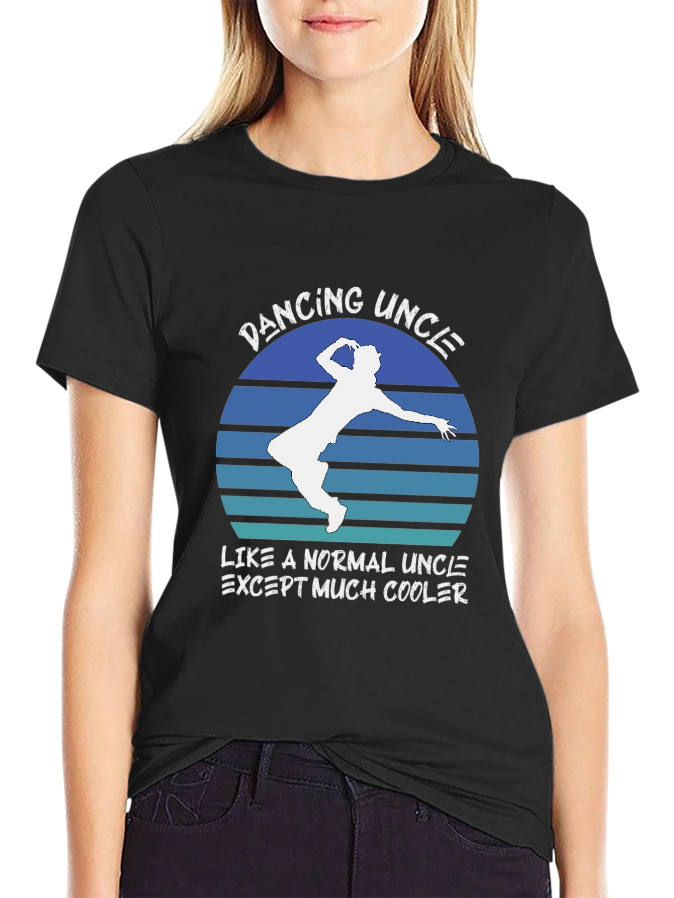 Black Dancing Uncle T-Shirt - Cool Uncle Tee view 2