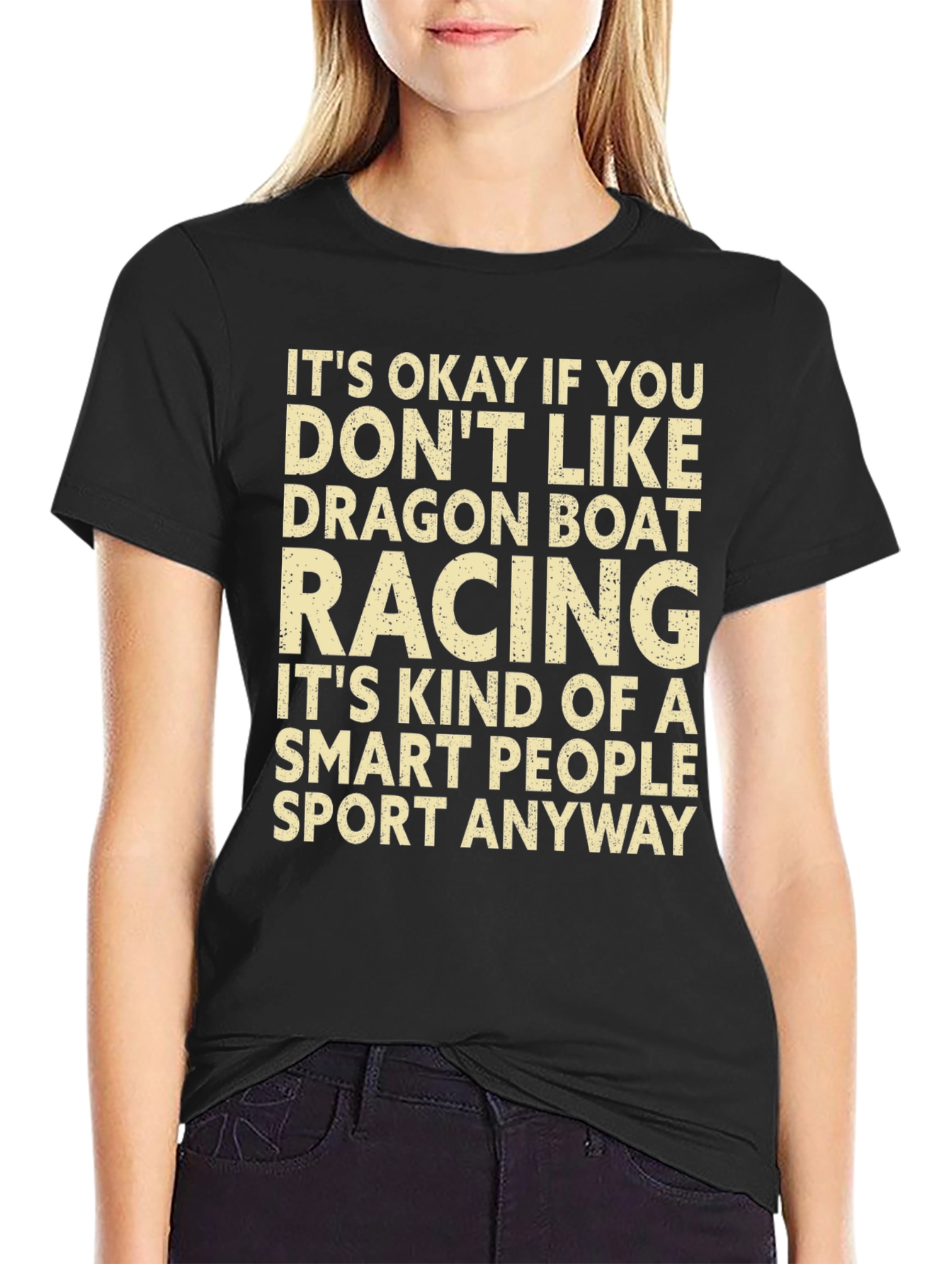 Black Dragon Boat Racing Smart People Sport T-Shirt view 2