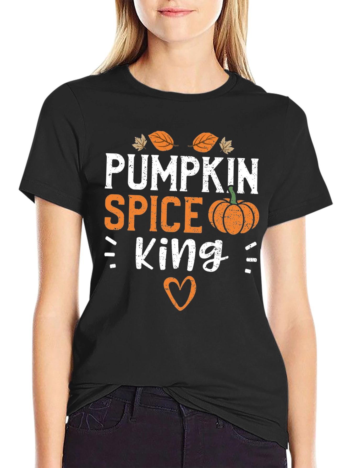 Black Pumpkin Spice King Graphic T-Shirt view 2