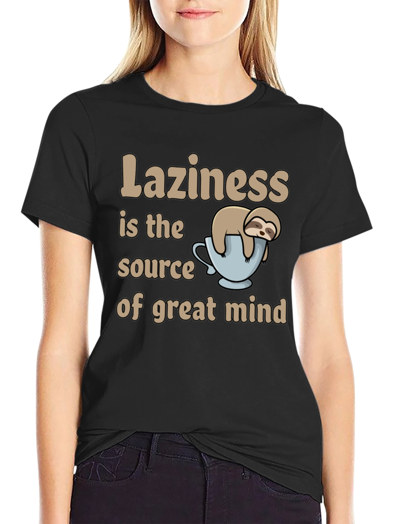 Black Laziness is the Source of Great Mind Graphic T-Shirt view 2