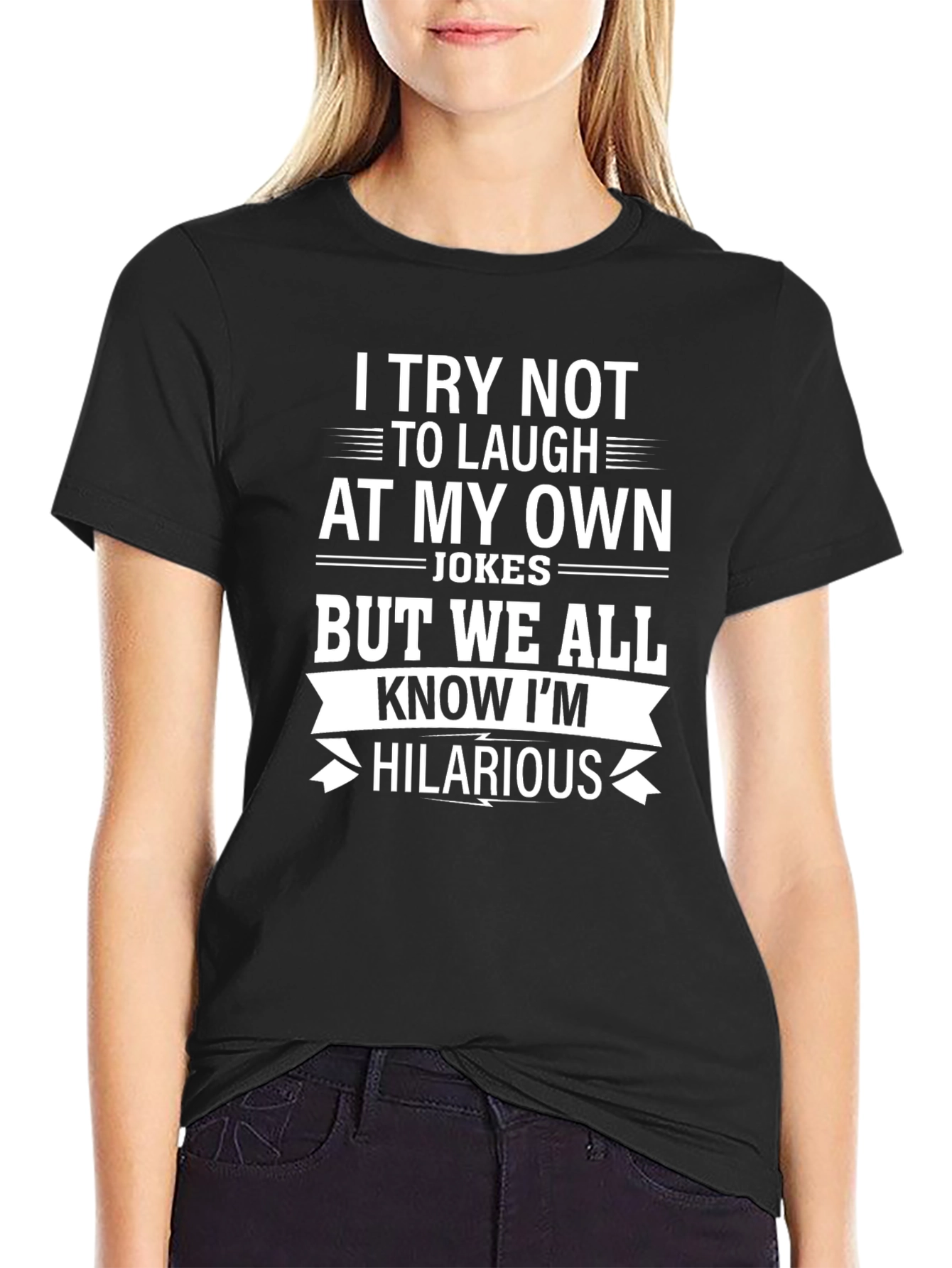 Black Funny Hilarious Joke T-Shirt view 2