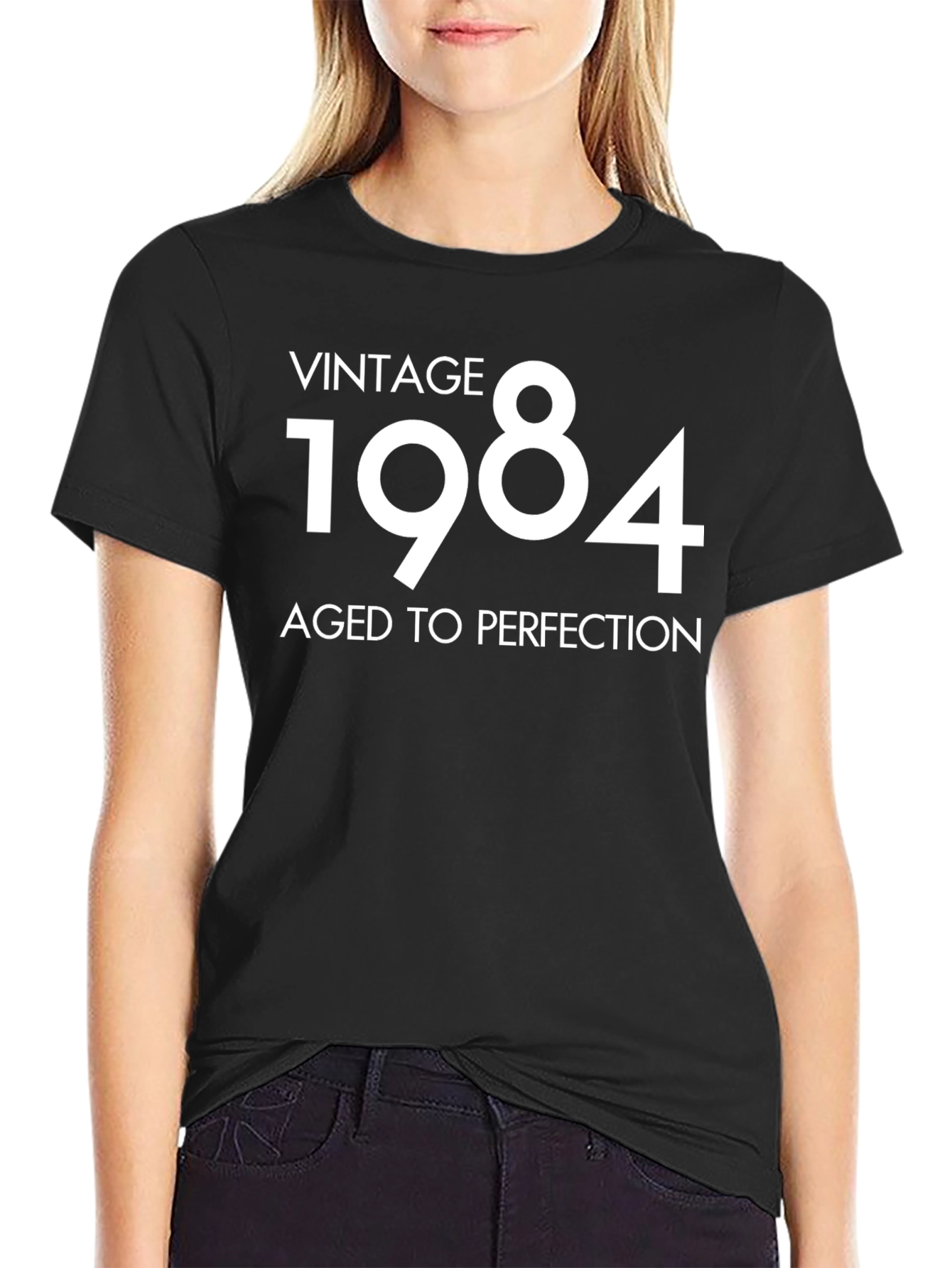 Black Vintage 1984 Aged to Perfection T-Shirt view 2