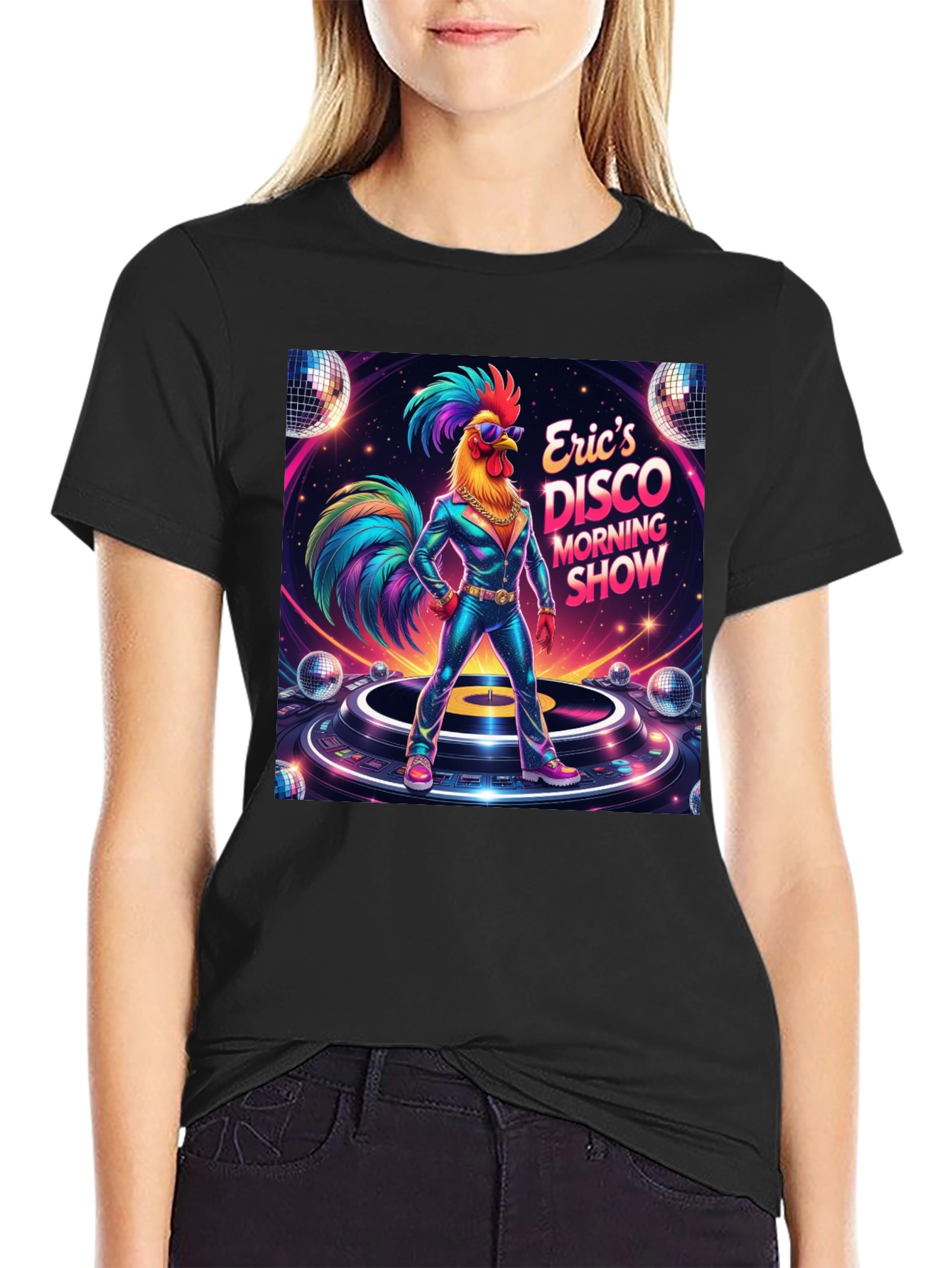 Black Eric's Disco Morning Show Graphic T-Shirt view 2