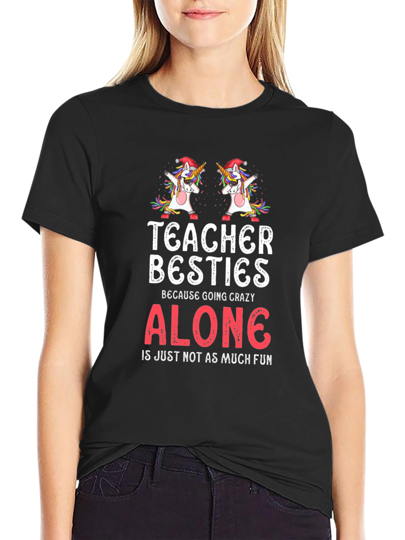 Teacher Besties Unicorn Graphic Tee - 2