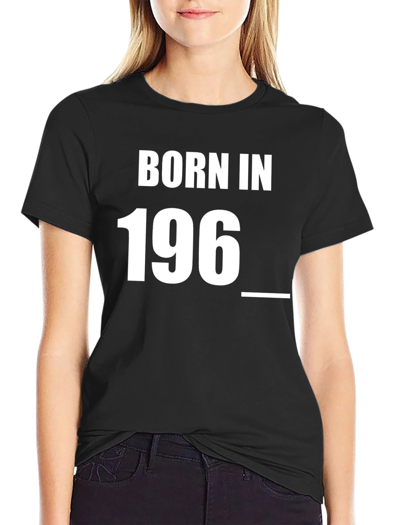 Black Born In 196_ Graphic Tee - Classic Birthday Shirt view 2