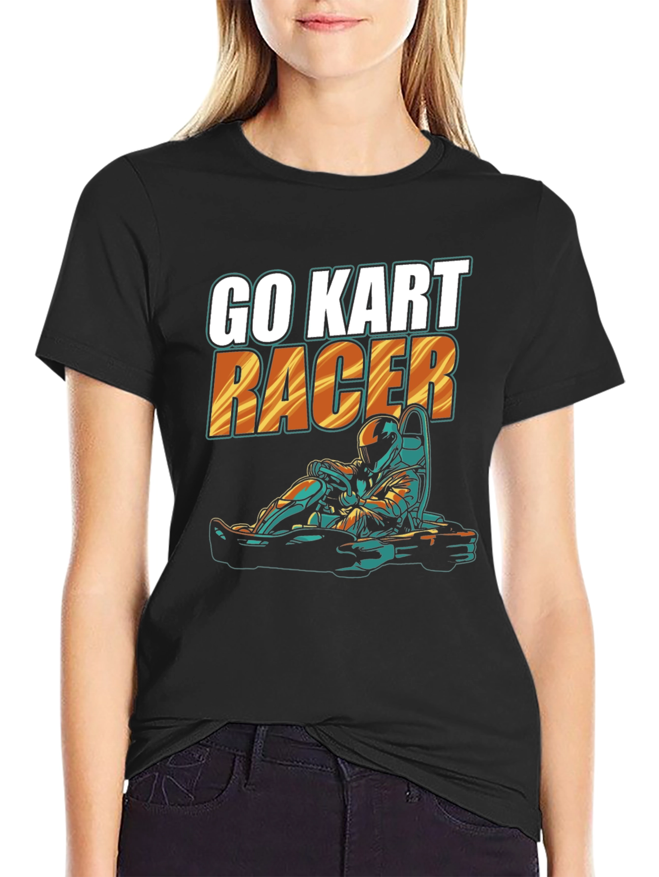 Black Go Kart Racer Black T-Shirt view 2