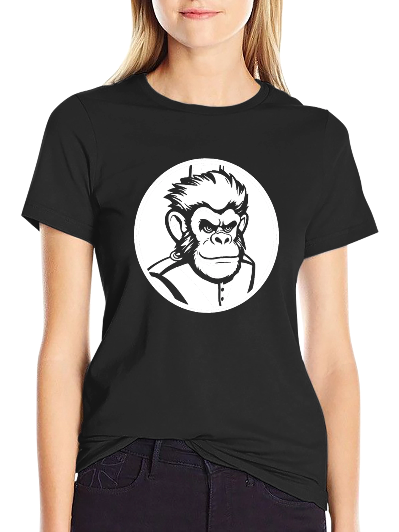 Black Cool Monkey Graphic Tee - Black T-Shirt view 2