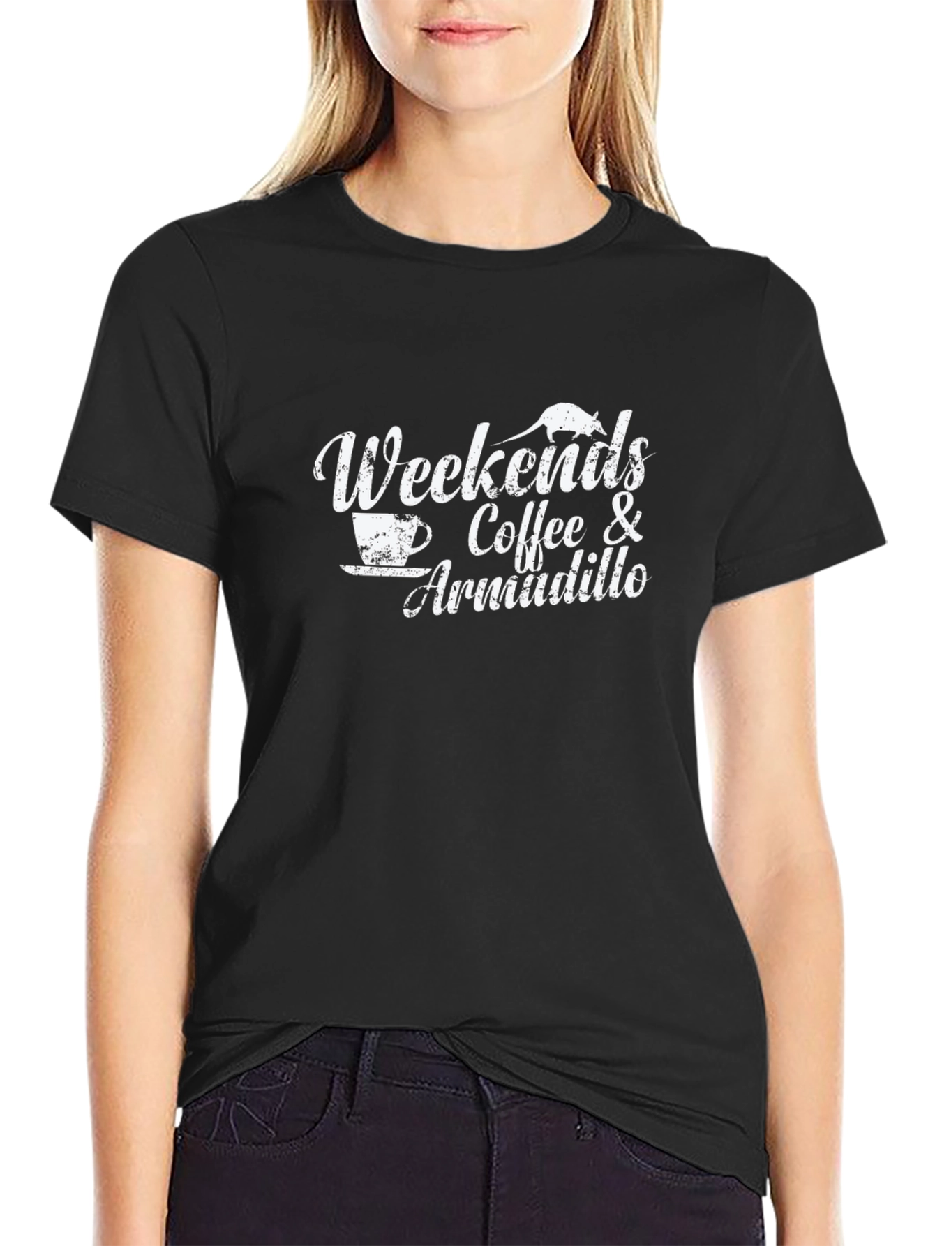 Black Weekends Coffee & Armadillo Graphic T-Shirt view 2