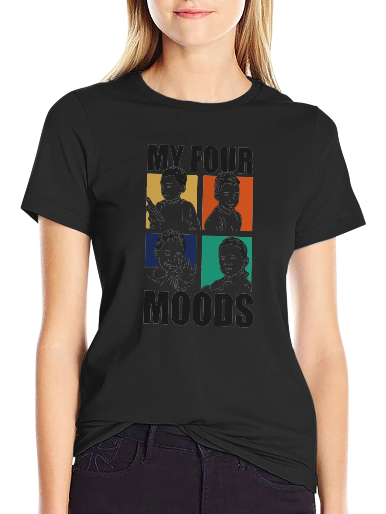Black My Four Moods Graphic T-Shirt view 2