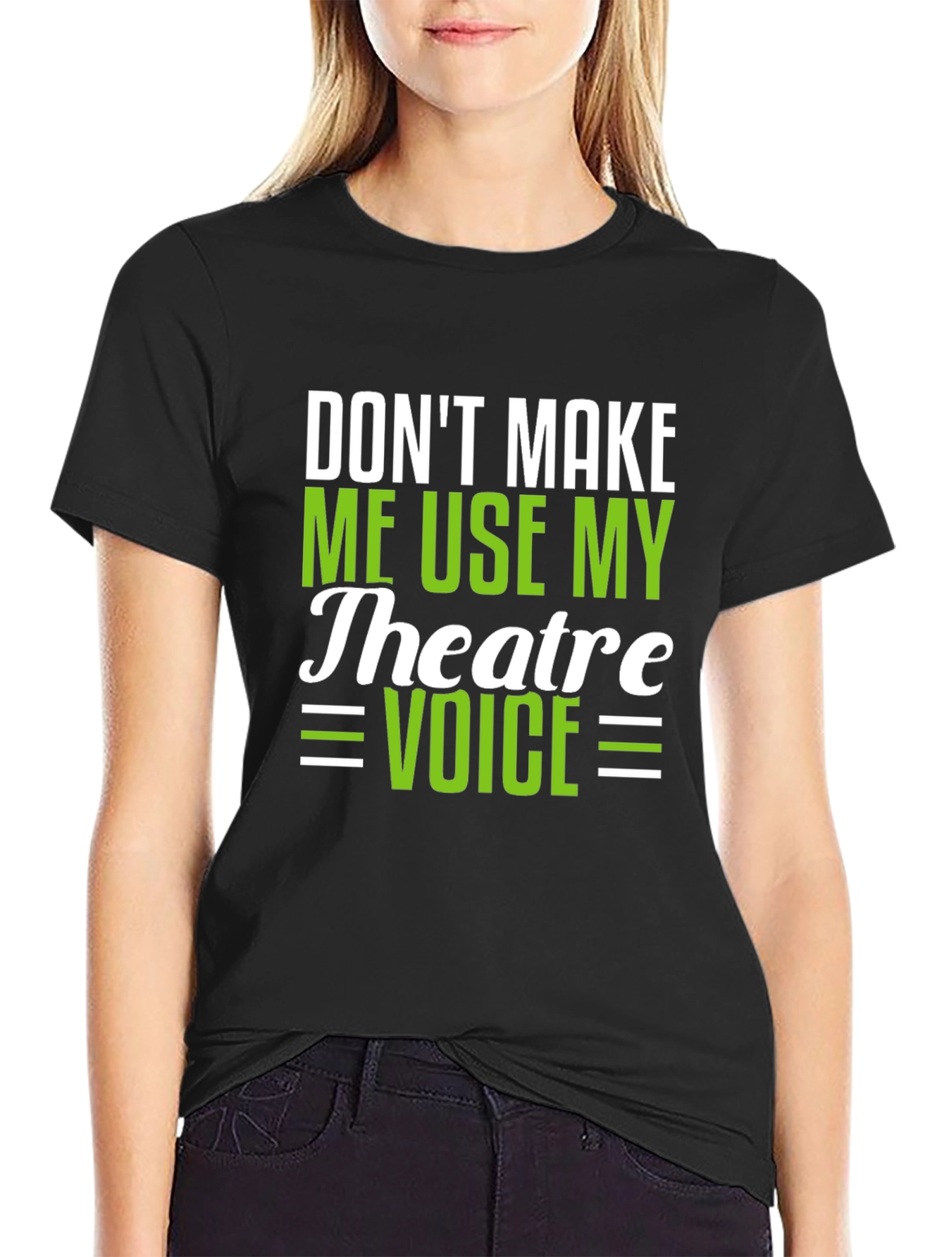 Black Theatre Voice T-Shirt - Funny Drama Actor Gift view 2