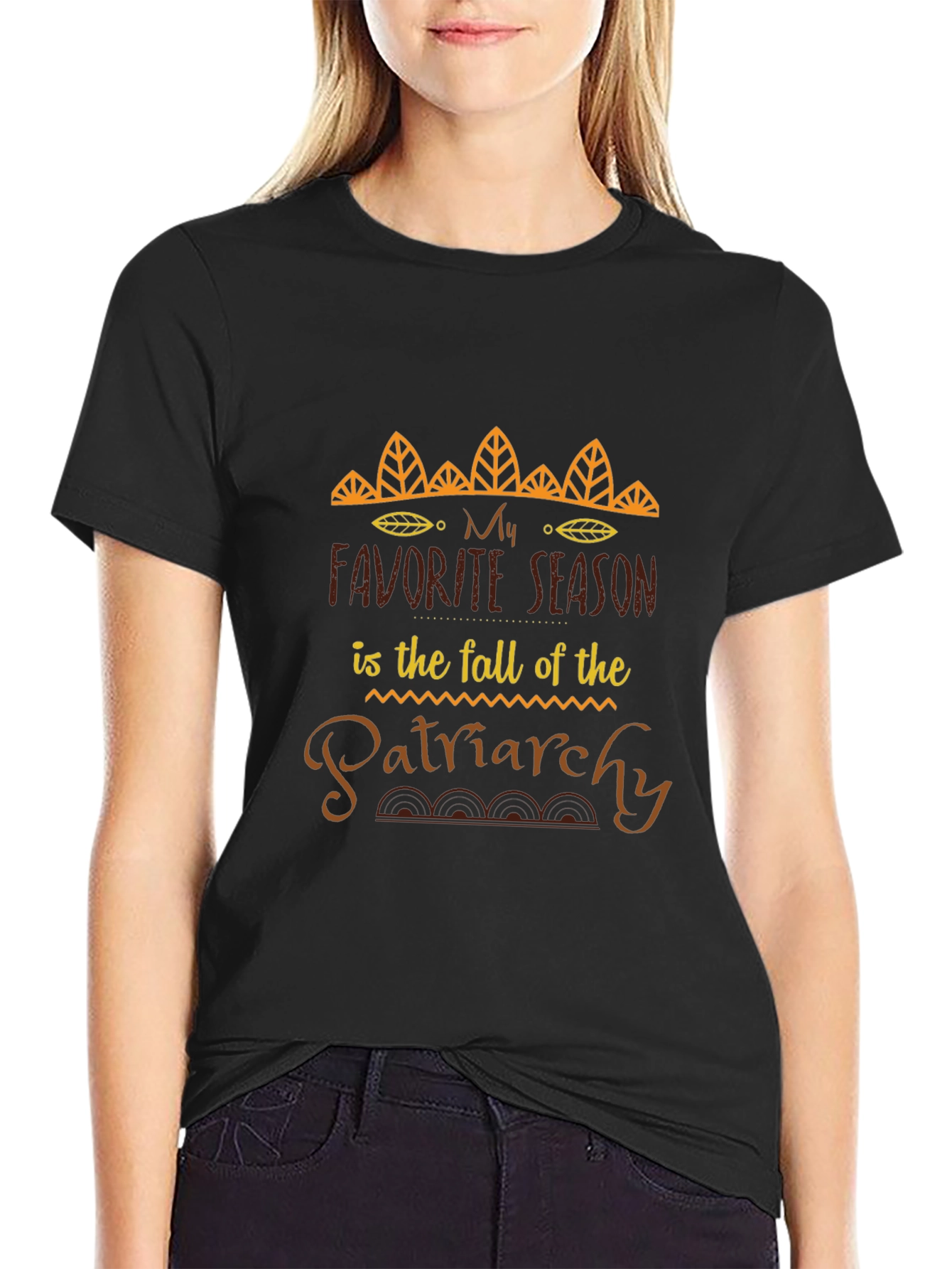 Black Fall of Patriarchy Graphic Tee - Black view 2
