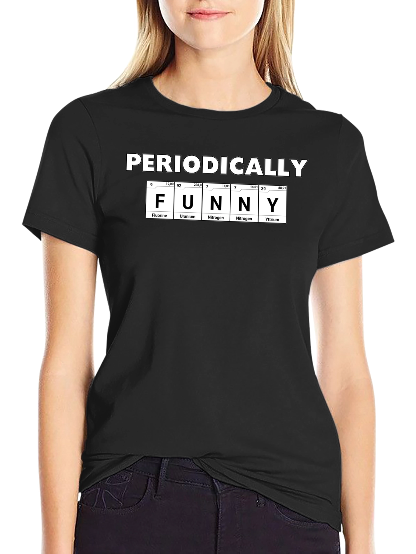 Black Periodically Funny T-Shirt, Science Humor Tee view 2