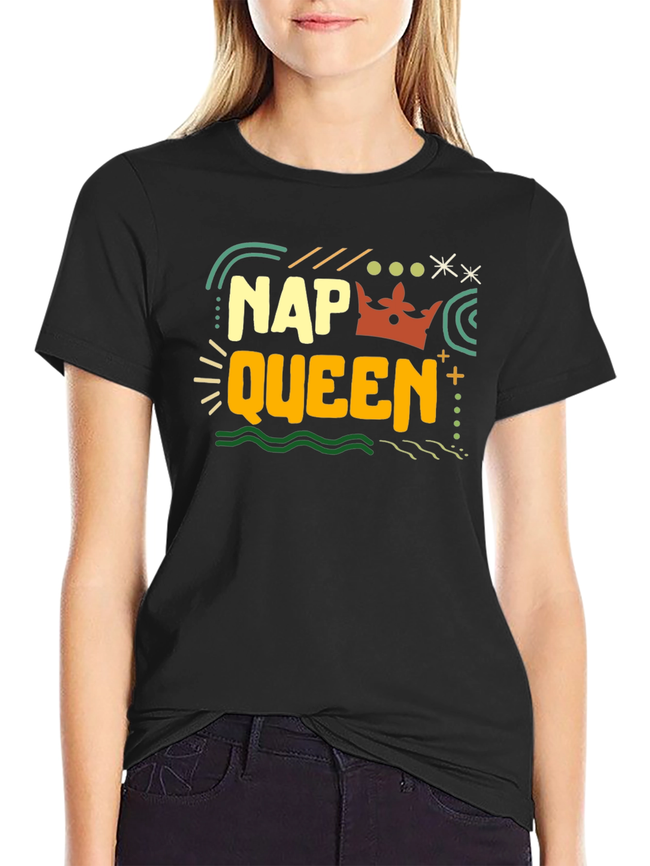 Black Nap Queen Graphic T-Shirt - Unisex view 2
