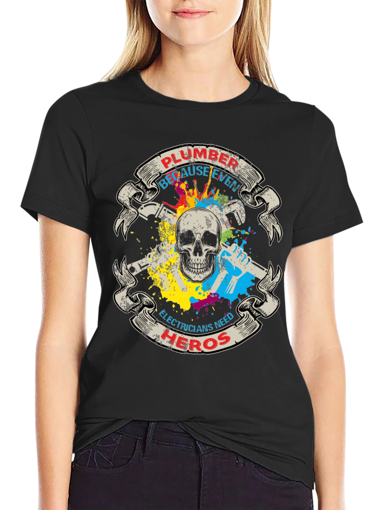 Black Plumber Hero T-Shirt view 2