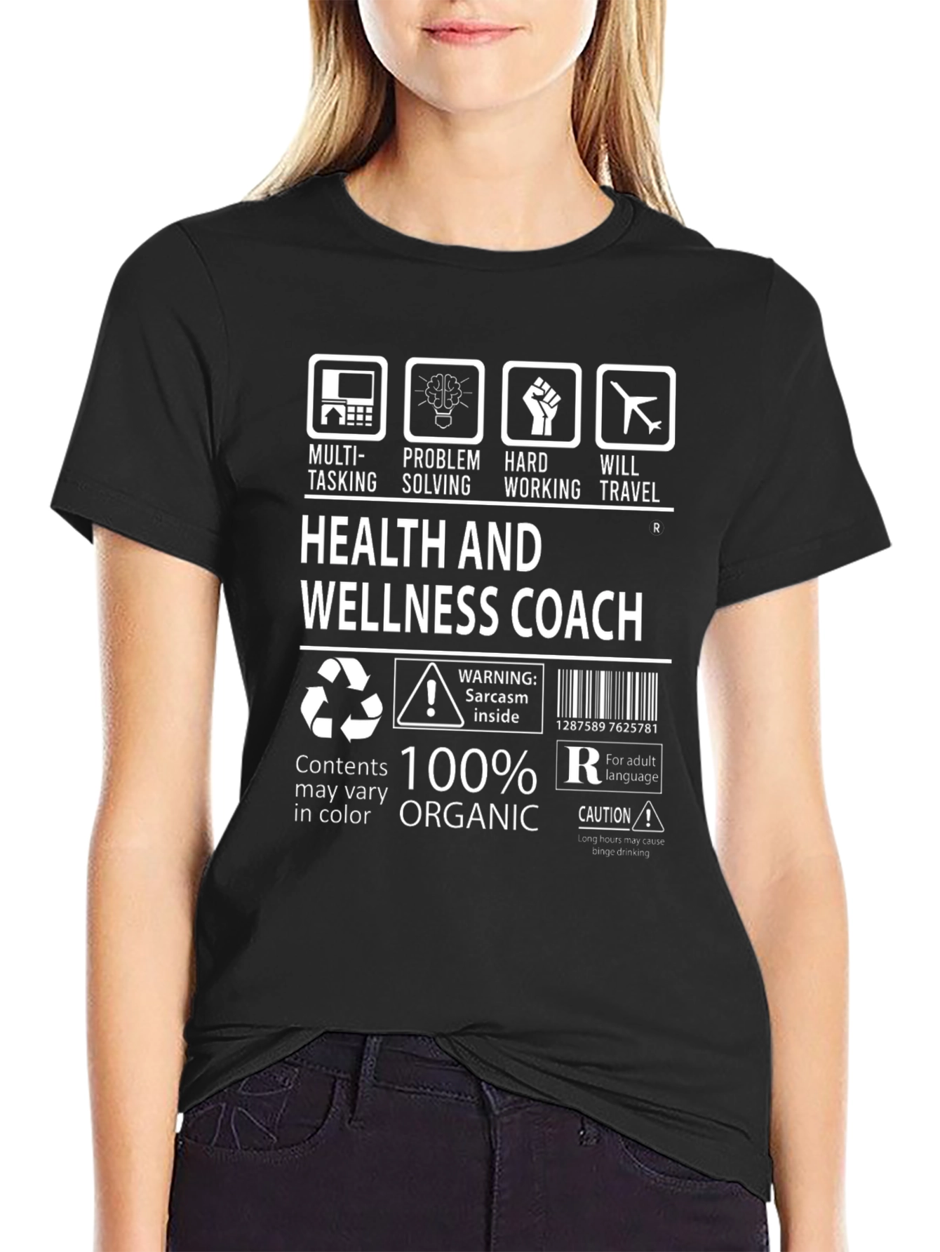 Black Health & Wellness Coach 100% Organic T-Shirt view 2