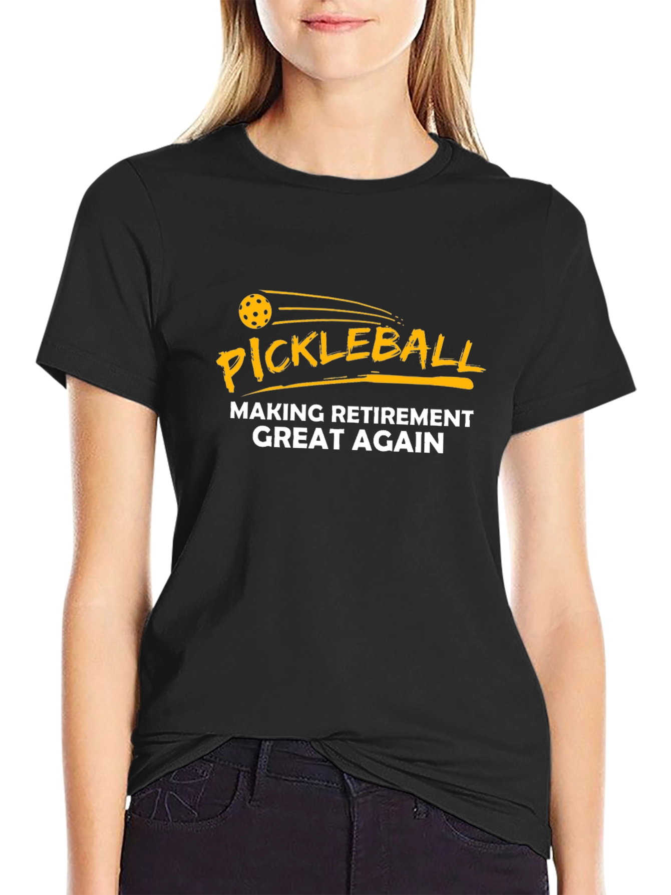 Black Pickleball Retirement T-Shirt - Great Again view 2