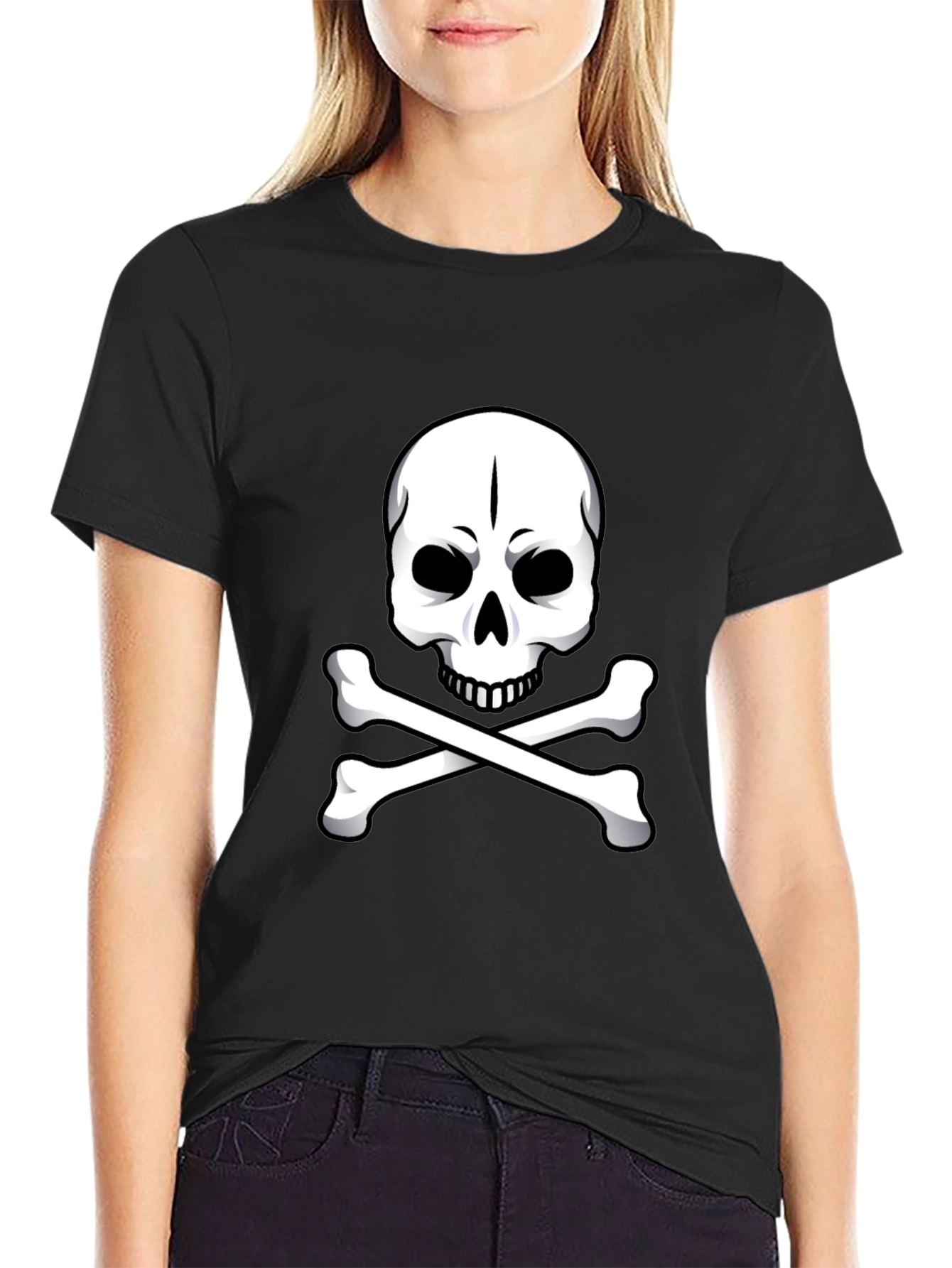 Black Skull & Crossbones Graphic Tee - Pirate Style! view 2
