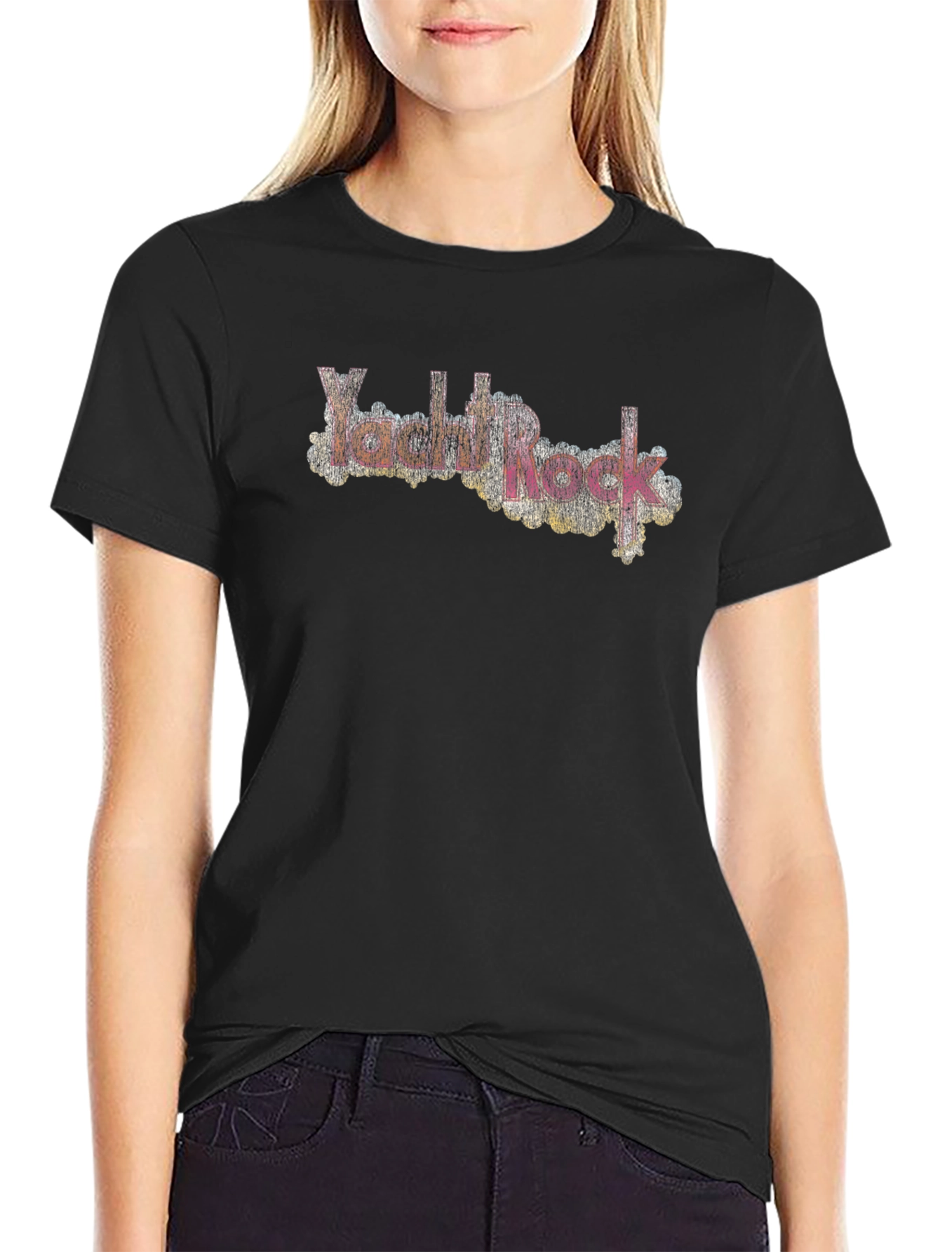 Retro Yacht Rock T-Shirt - Black Crew Neck Tee - 2