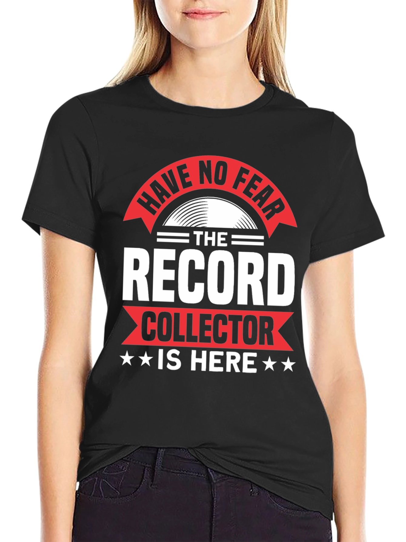 Black Have No Fear Record Collector Graphic T-Shirt view 2