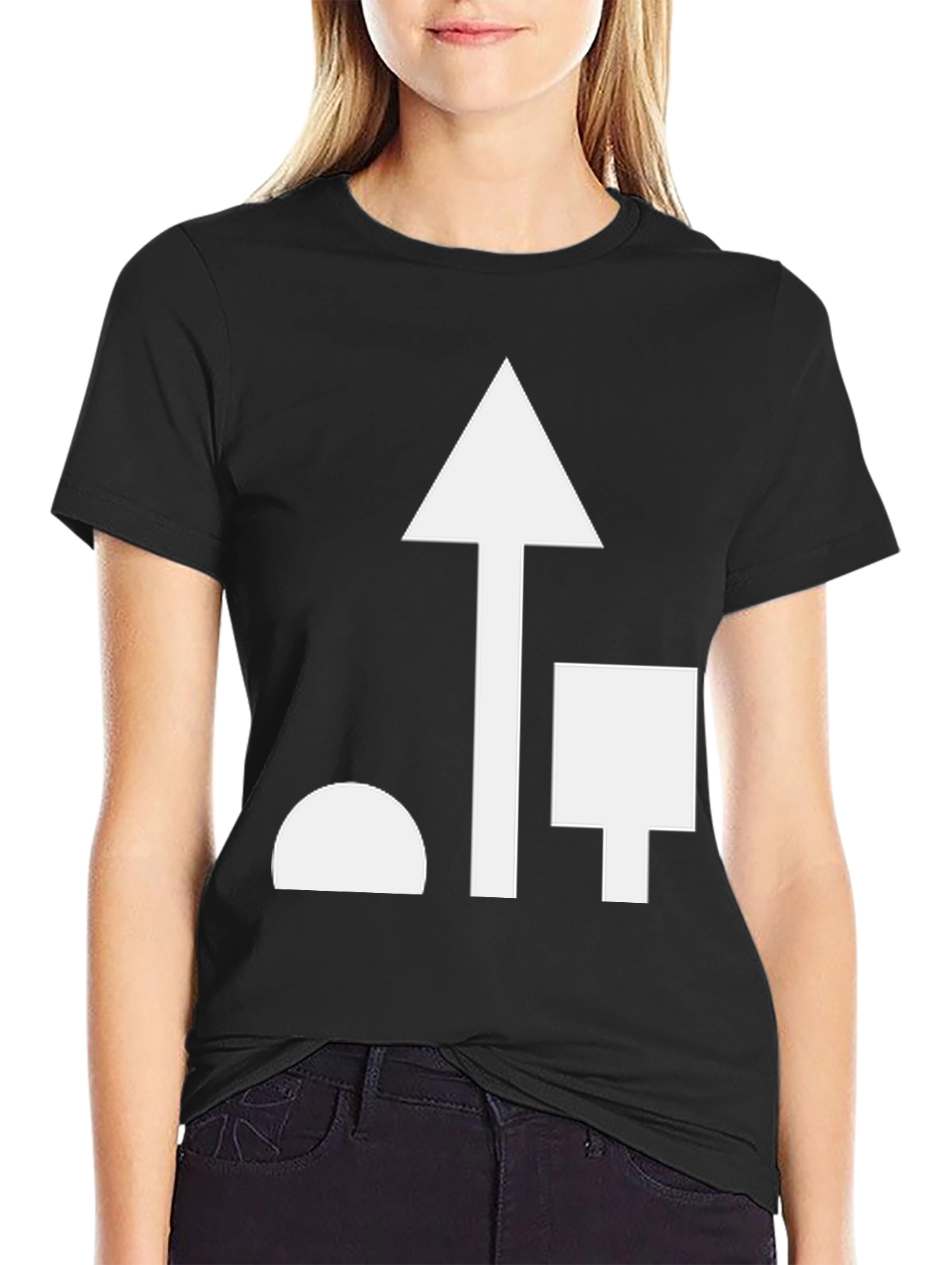 Black Abstract Graphic Black T-Shirt view 2