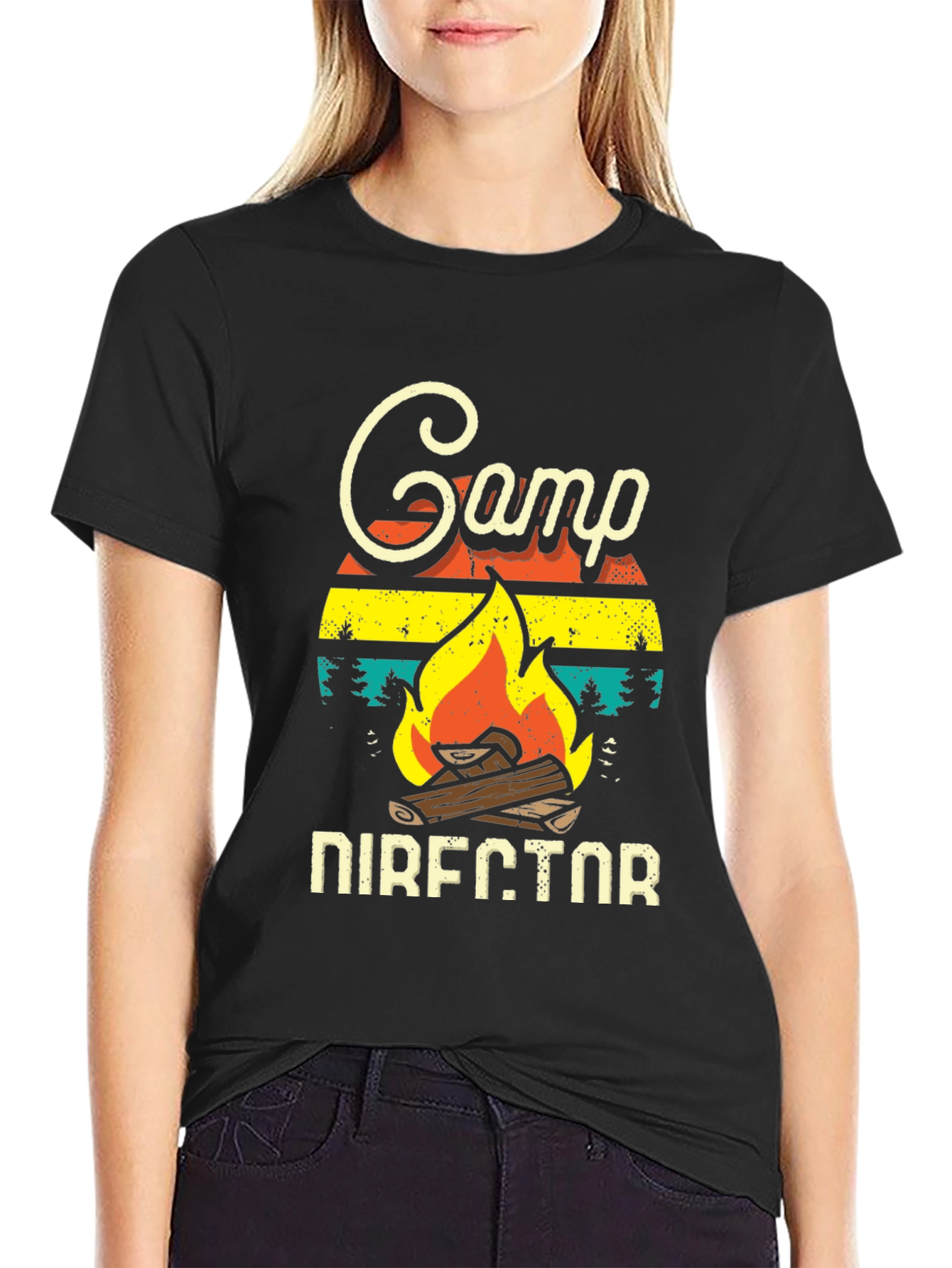 Black Camp Director T-Shirt - Camping Lover Tee view 2