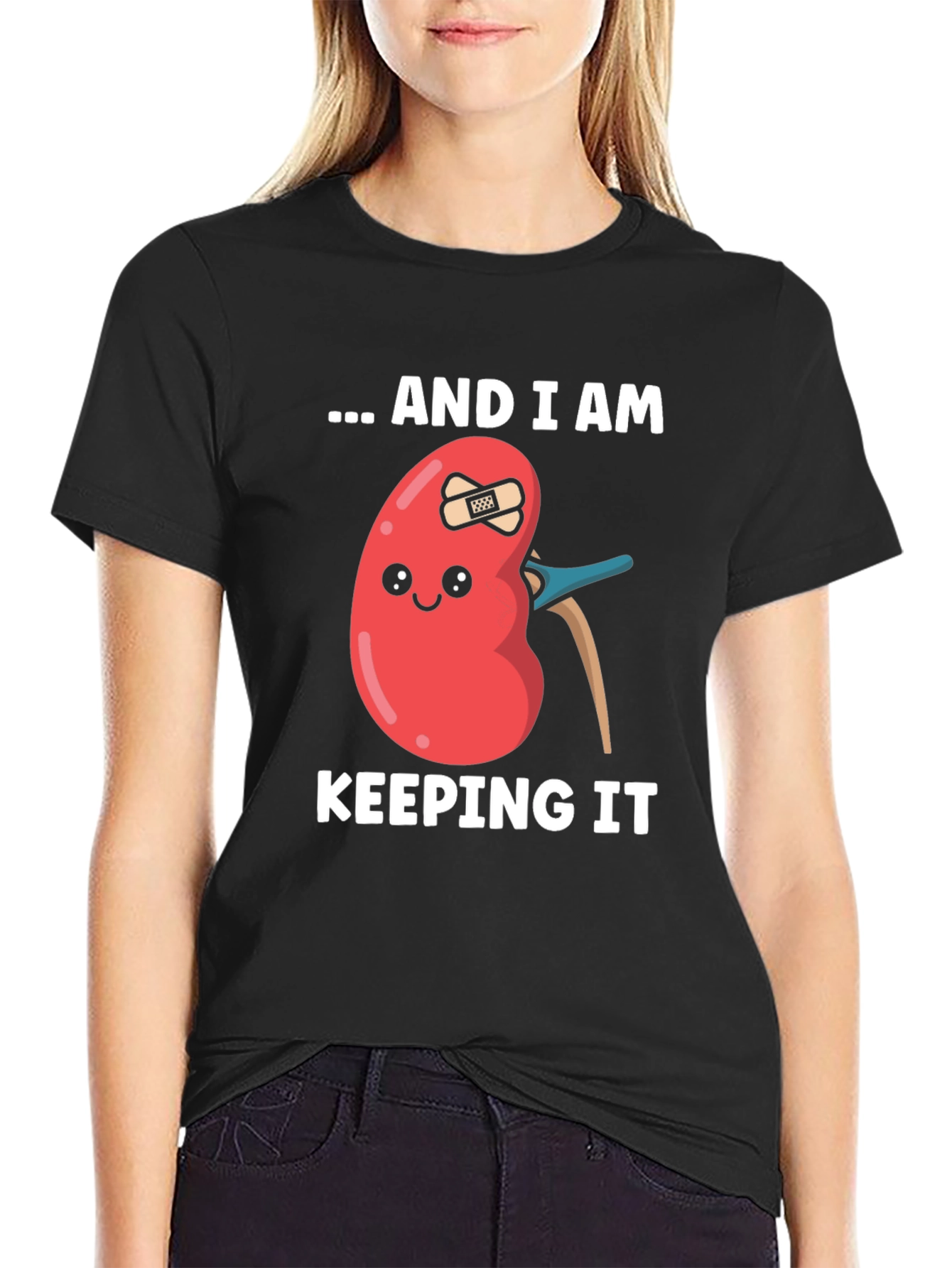 Black Funny Kidney Tee - Keeping It T-Shirt view 2