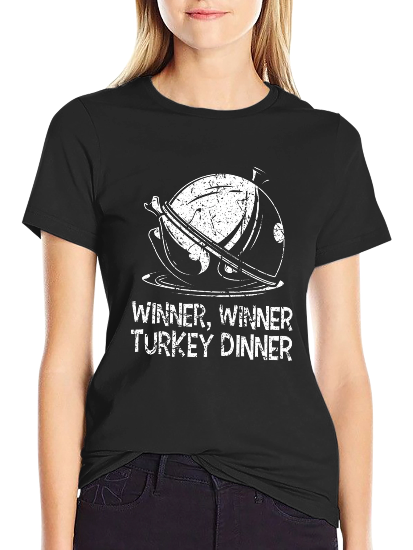 Black Winner Winner Turkey Dinner Black T-Shirt view 2