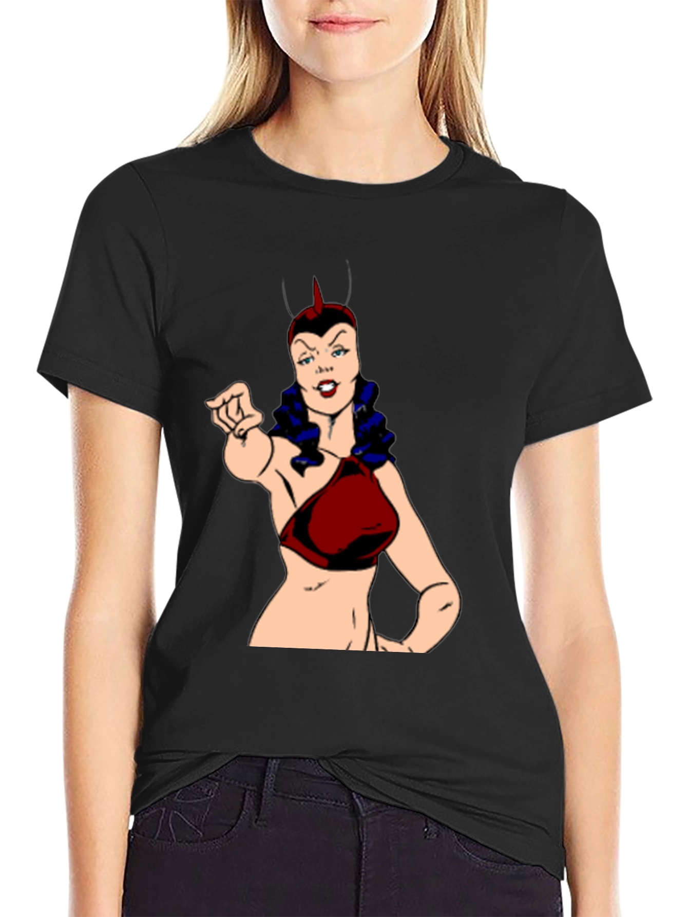 Black Cartoon Villain T-Shirt: Bold Graphic Tee view 2
