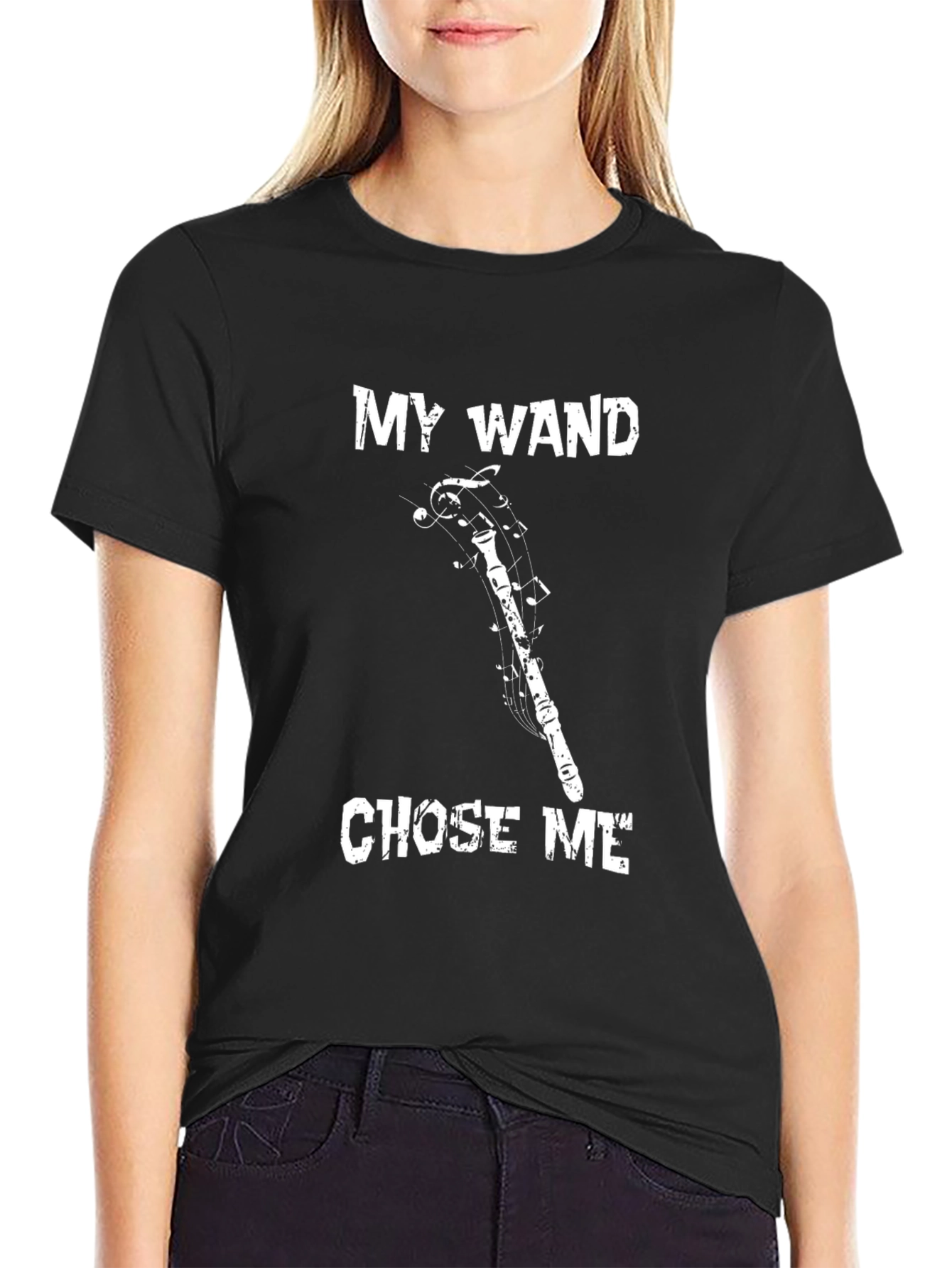 Black My Wand Chose Me Black T-Shirt view 2