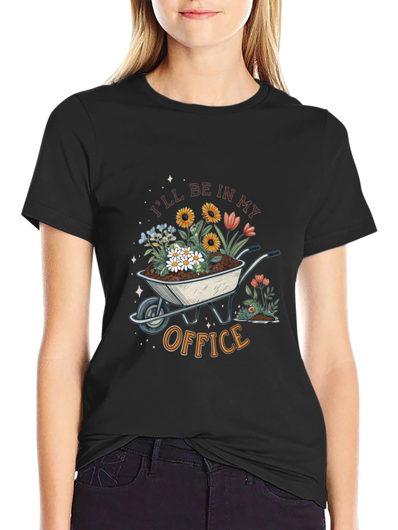 Black Gardening T-Shirt - I'll Be In My Office view 2