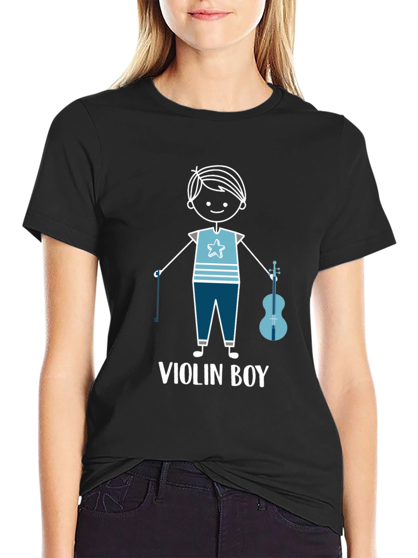 Black Violin Boy Graphic T-Shirt - Musician Tee view 2