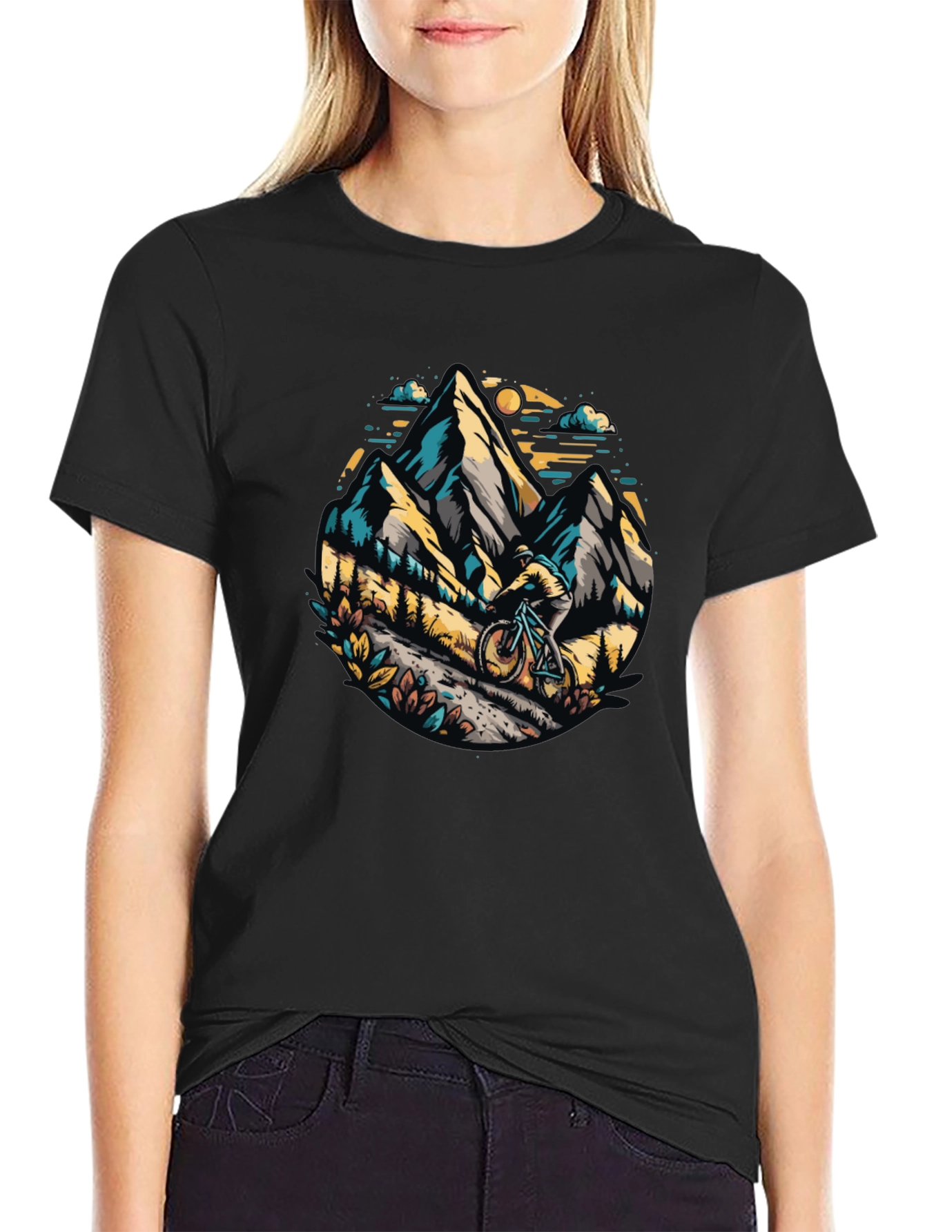Black Mountain Biker Graphic Tee - Adventure Awaits! view 2