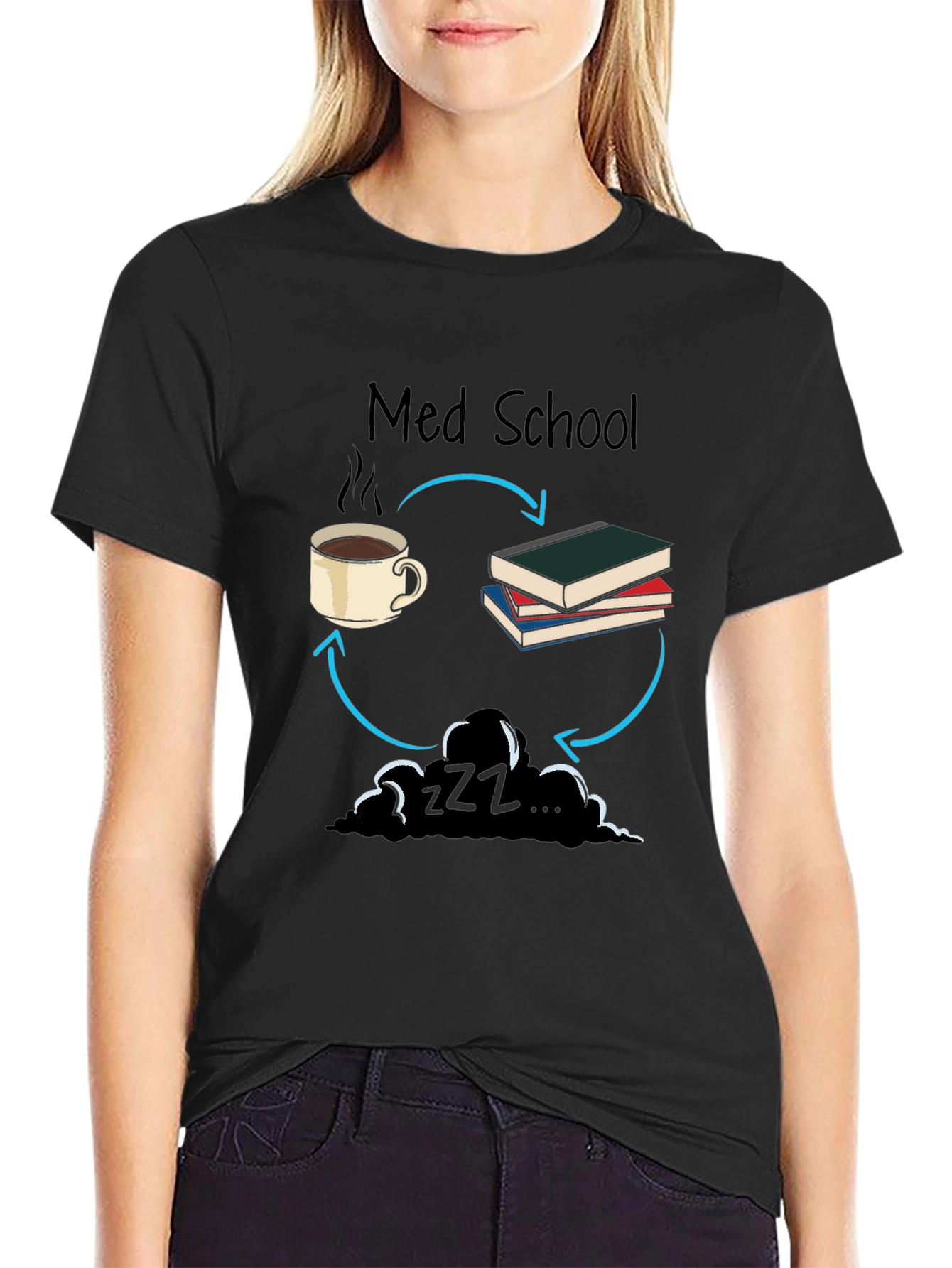 Black Med School Cycle T-Shirt view 2