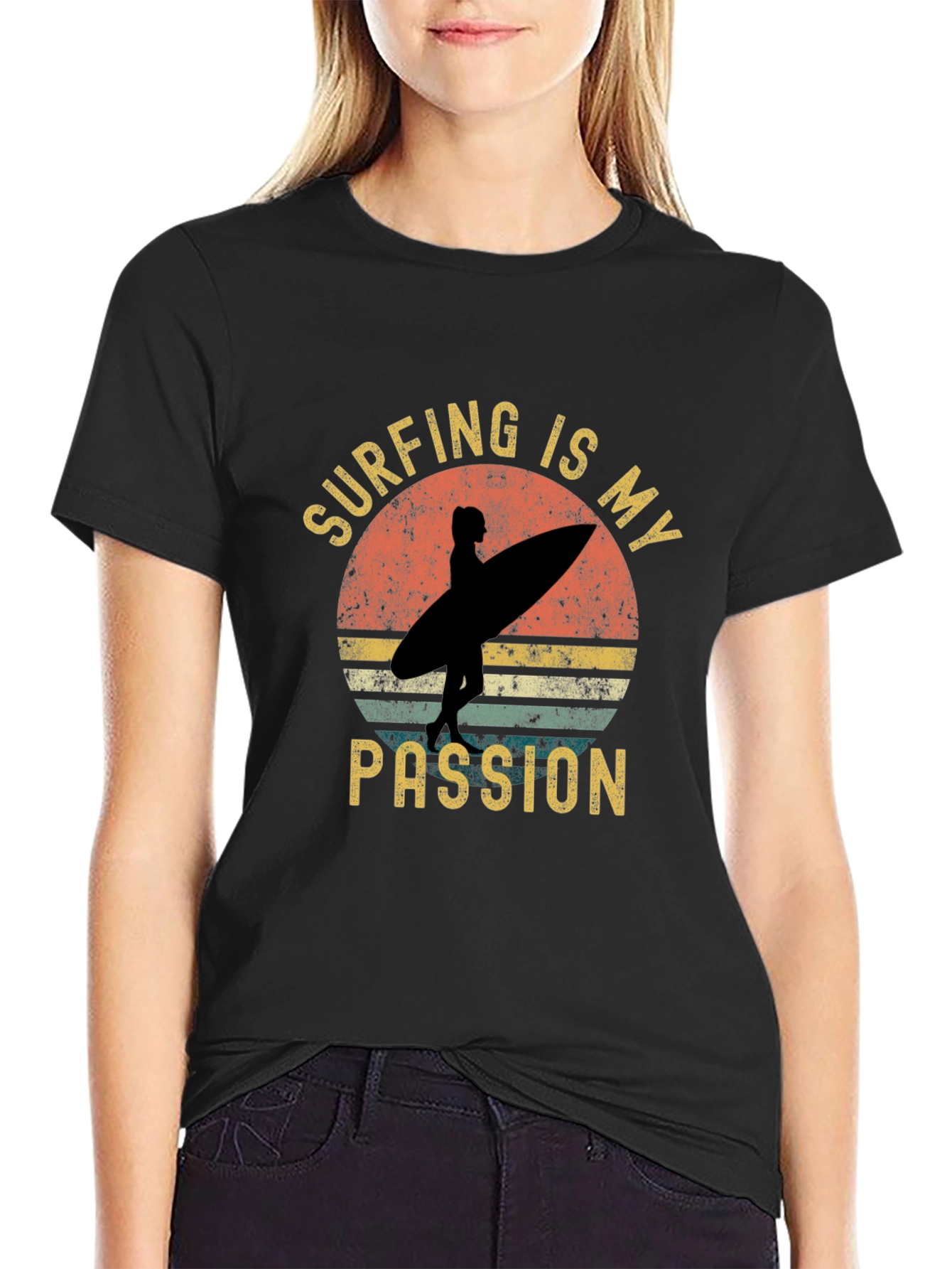 Black Surfing is My Passion Graphic Tee view 2