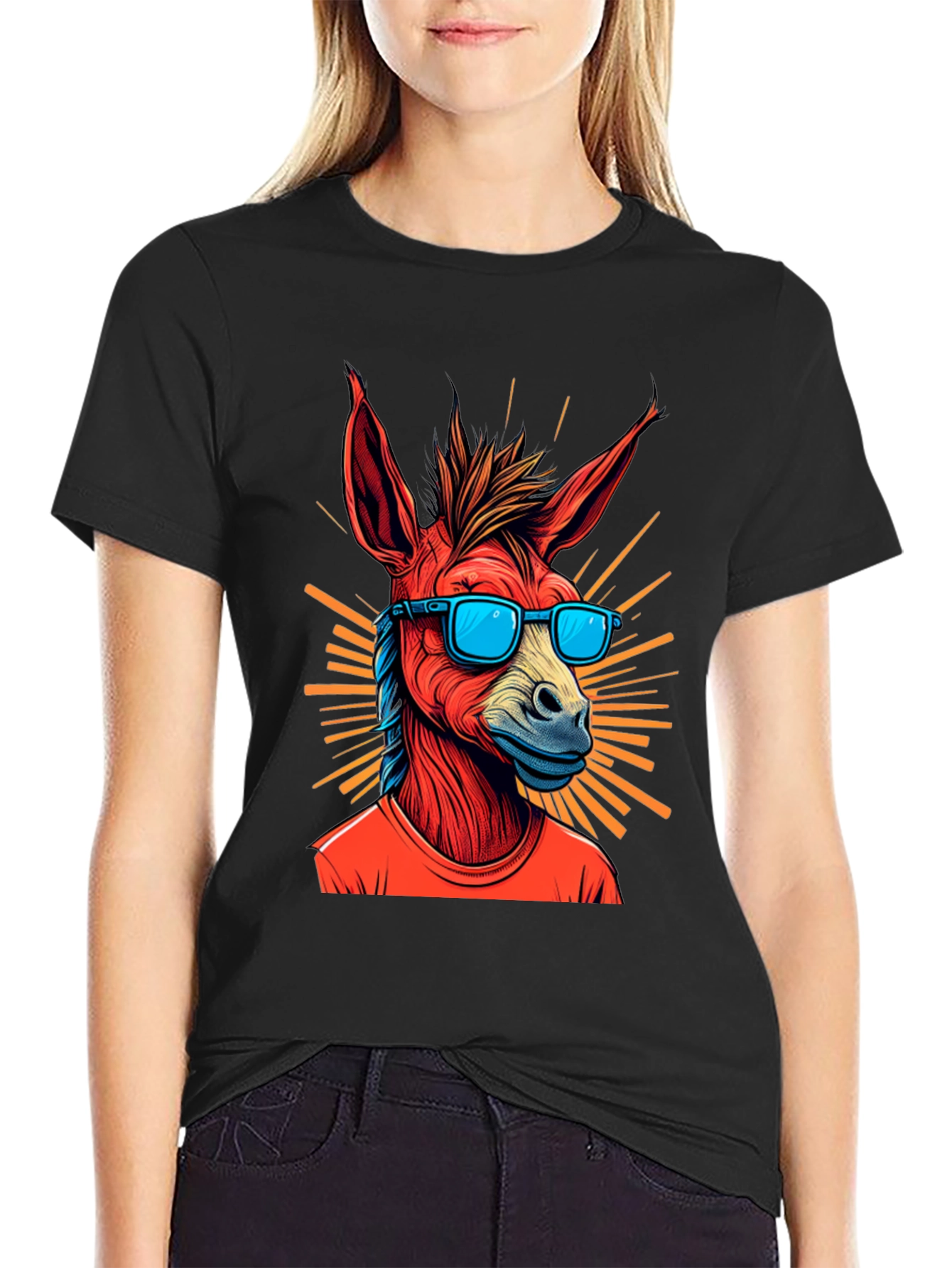 Black Cool Donkey Tee: Stylish & Unique Graphic T-Shirt view 2